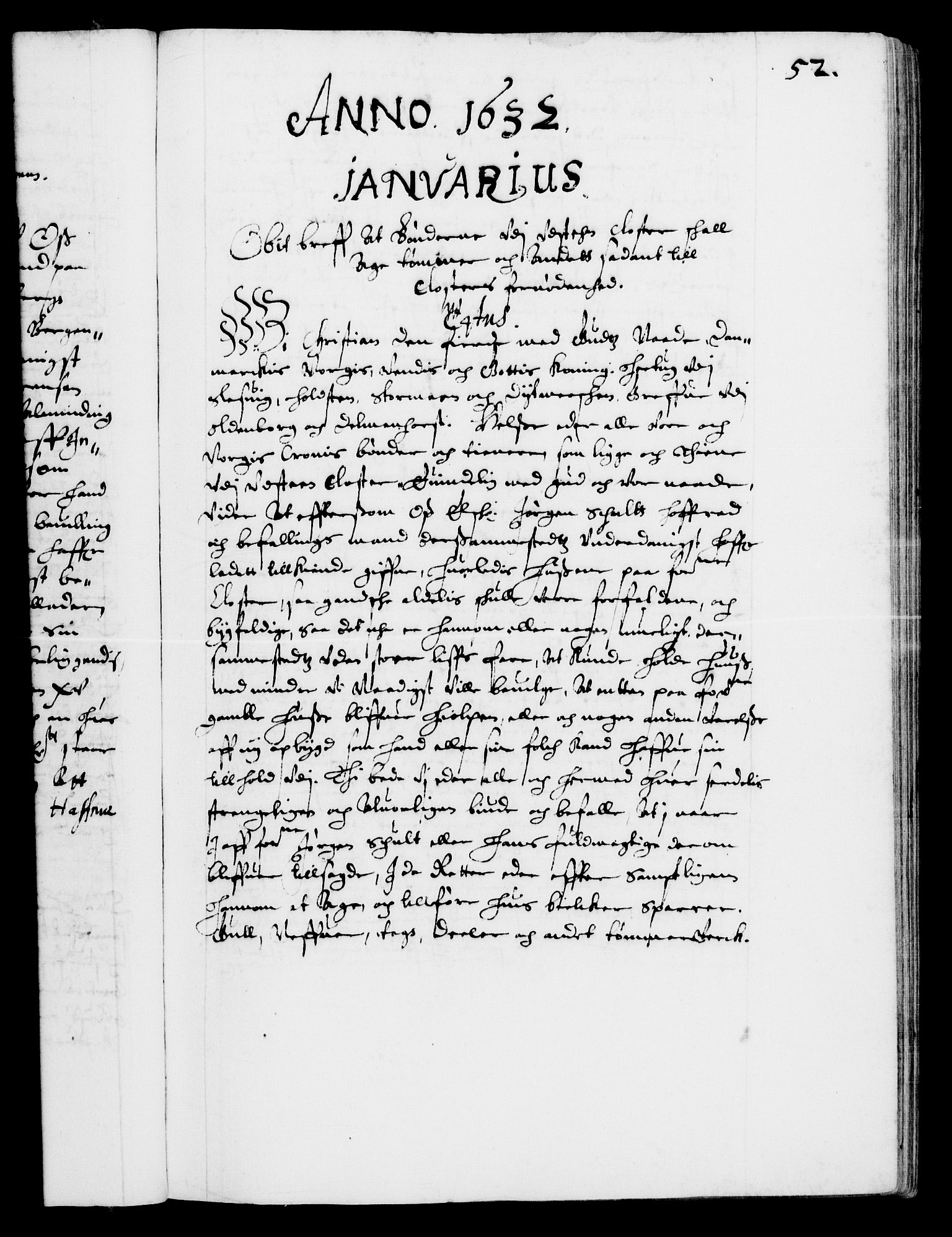Danske Kanselli 1572-1799, AV/RA-EA-3023/F/Fc/Fca/Fcaa/L0005: Norske registre (mikrofilm), 1631-1636, p. 52a