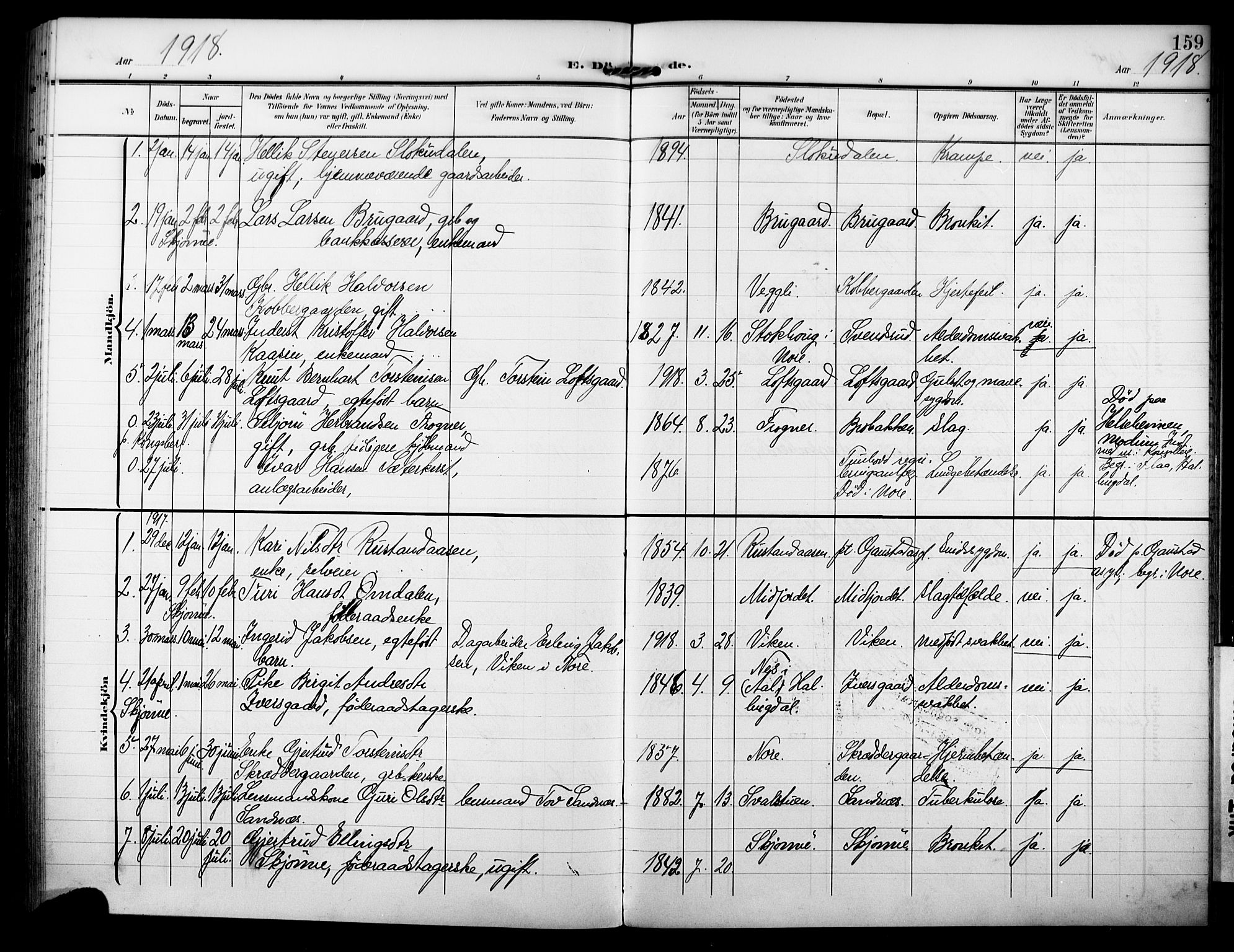Nore kirkebøker, SAKO/A-238/F/Fb/L0003: Parish register (official) no. II 3, 1906-1926, p. 159