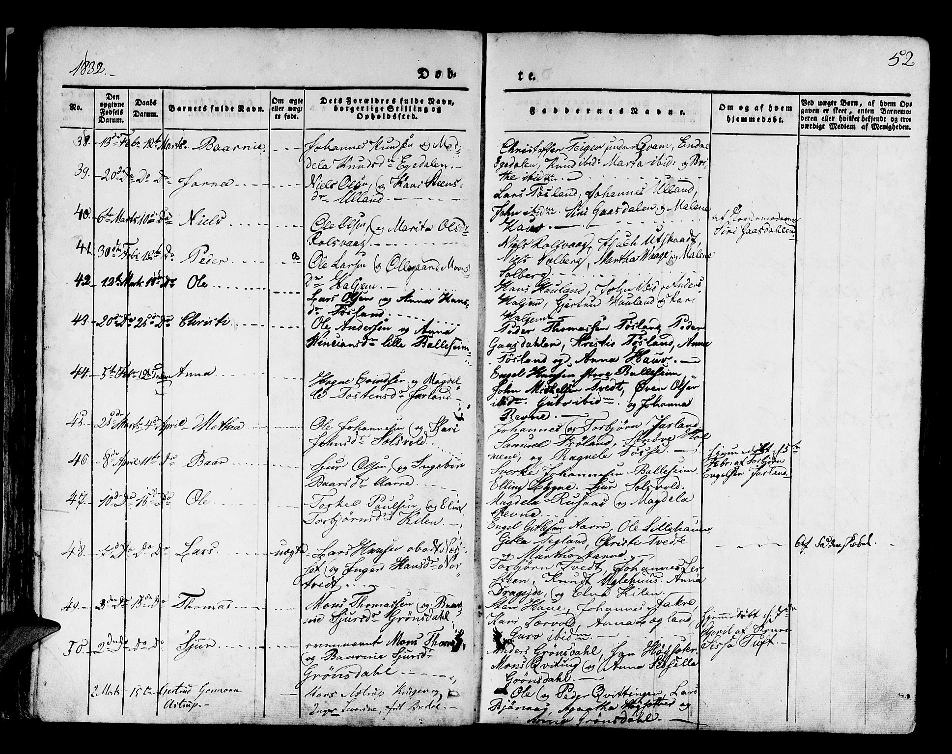 Os sokneprestembete, AV/SAB-A-99929: Parish register (official) no. A 14, 1826-1839, p. 52