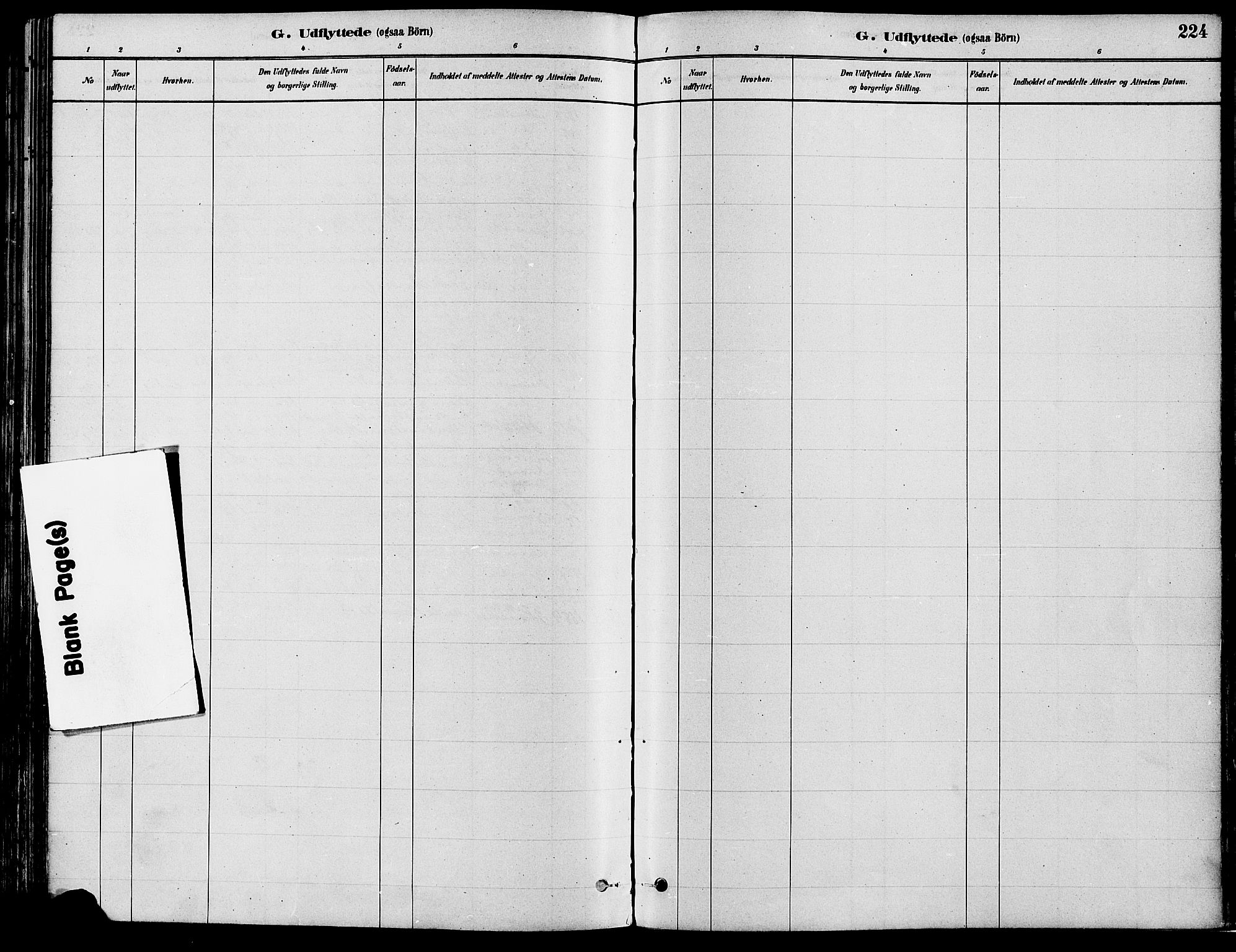 Gran prestekontor, SAH/PREST-112/H/Ha/Haa/L0014: Parish register (official) no. 14, 1880-1889, p. 224