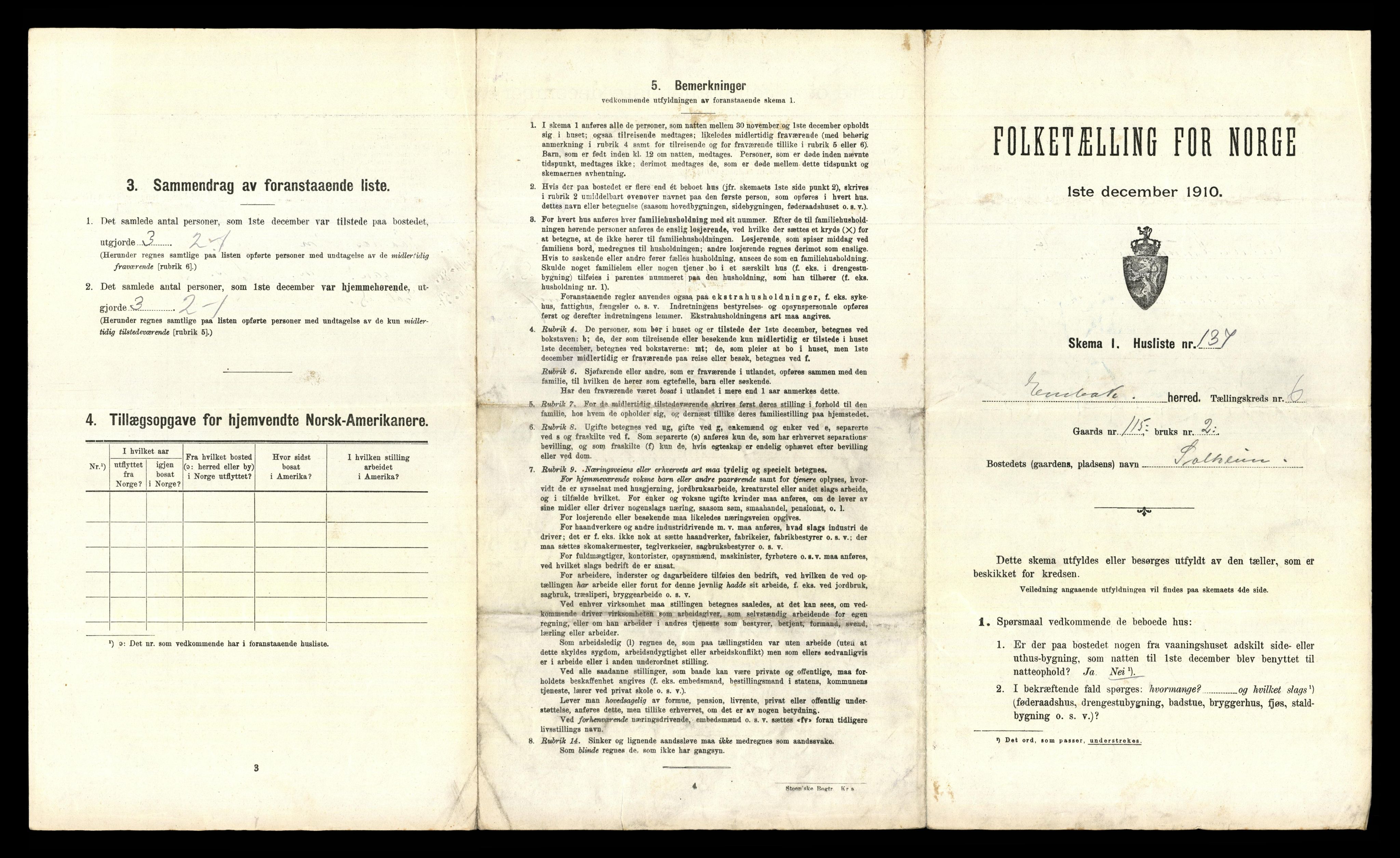 RA, 1910 census for Enebakk, 1910, p. 1099