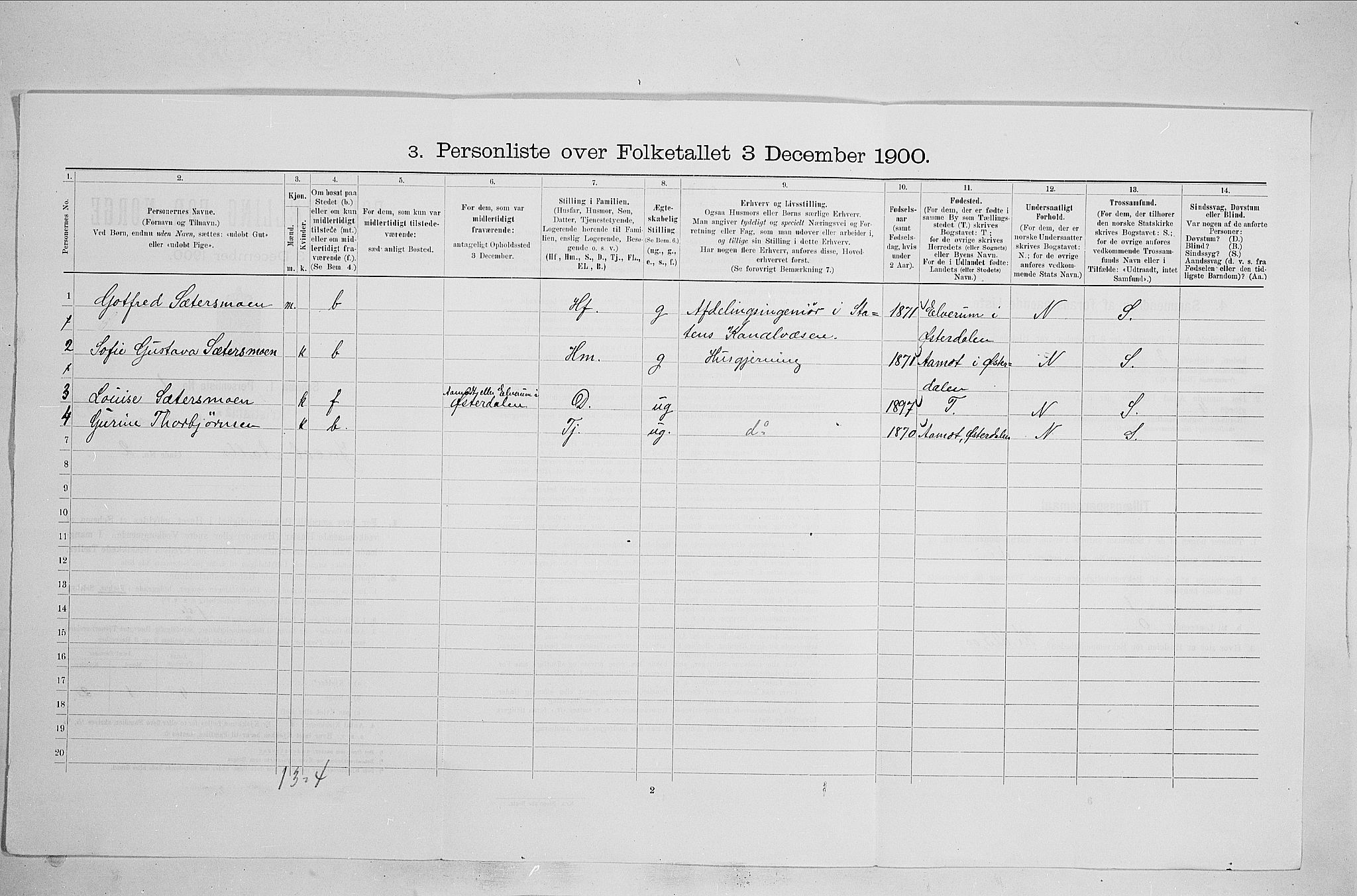 SAO, 1900 census for Kristiania, 1900, p. 42238