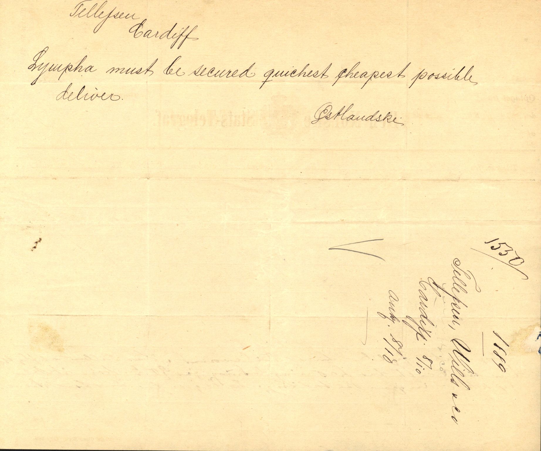 Pa 63 - Østlandske skibsassuranceforening, VEMU/A-1079/G/Ga/L0023/0011: Havaridokumenter / Joanchas, Lympha, Glengarin, Korsvei, Heldine, Sirius, 1889, p. 23