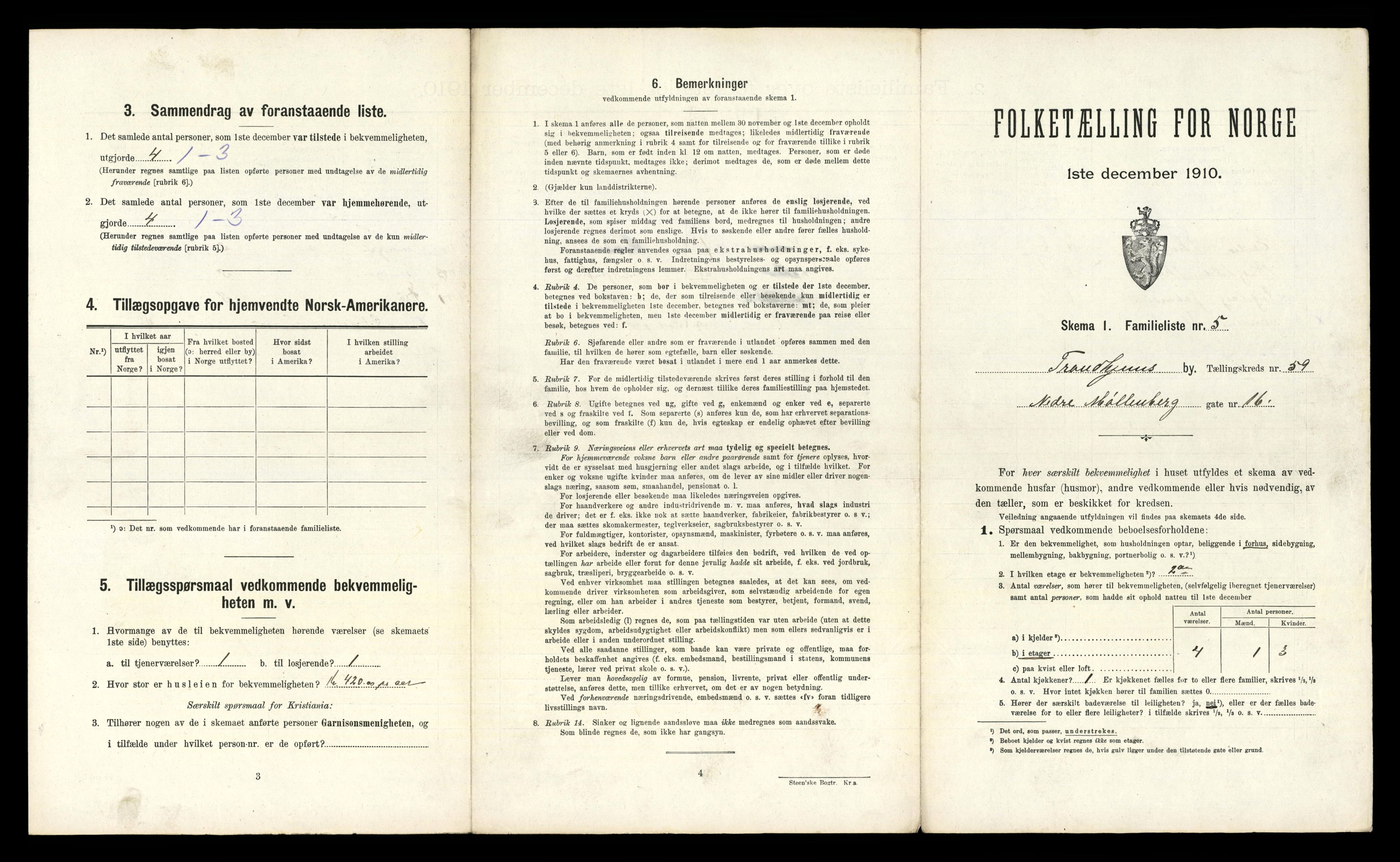 RA, 1910 census for Trondheim, 1910, p. 15699