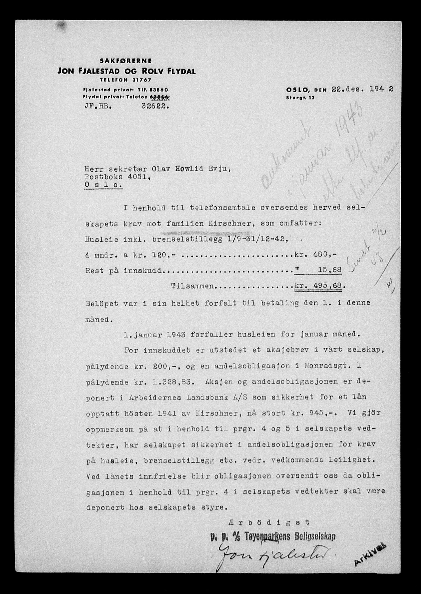 Justisdepartementet, Tilbakeføringskontoret for inndratte formuer, AV/RA-S-1564/H/Hc/Hcc/L0951: --, 1945-1947, p. 371