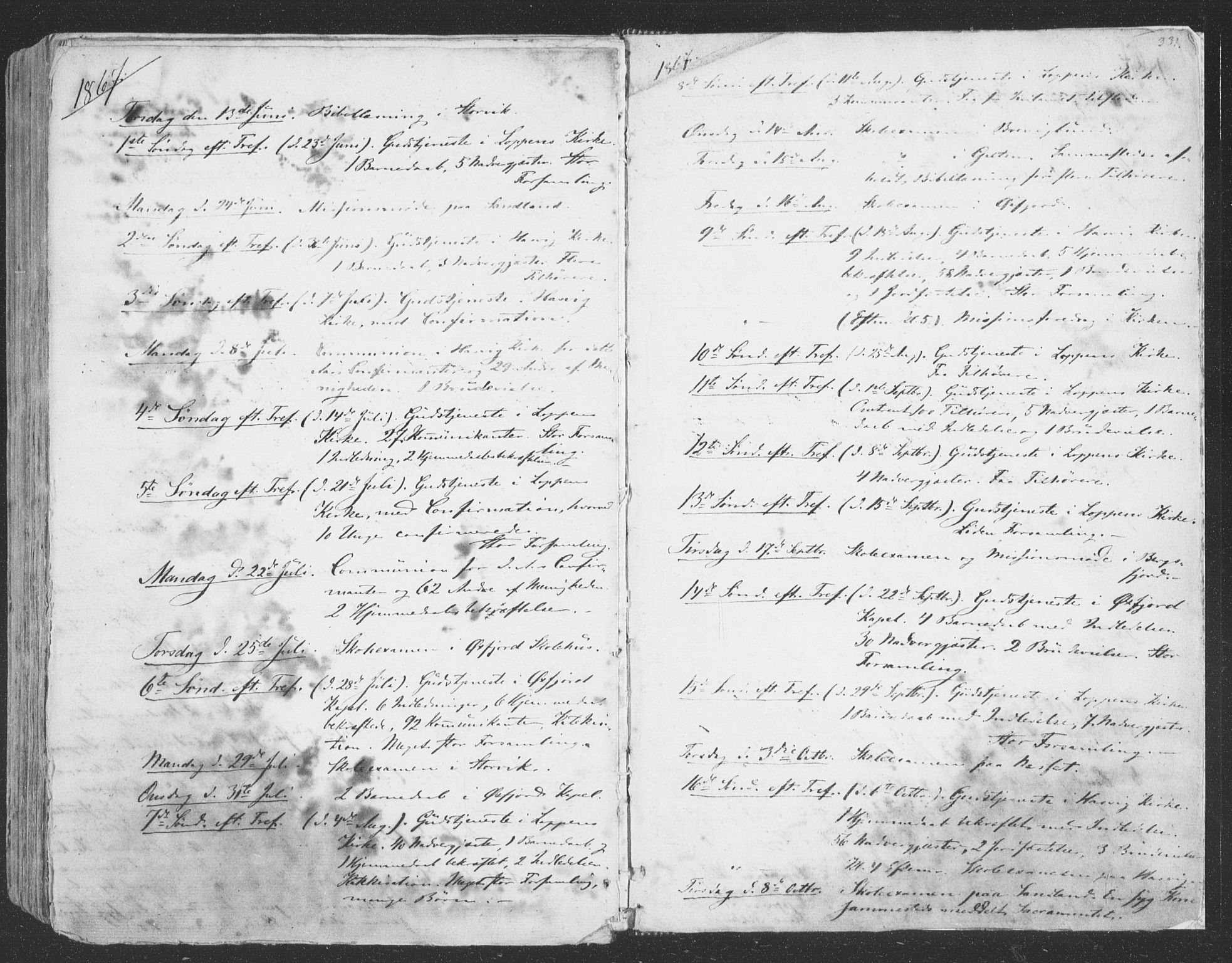 Loppa sokneprestkontor, AV/SATØ-S-1339/H/Ha/L0004kirke: Parish register (official) no. 4, 1849-1868, p. 331