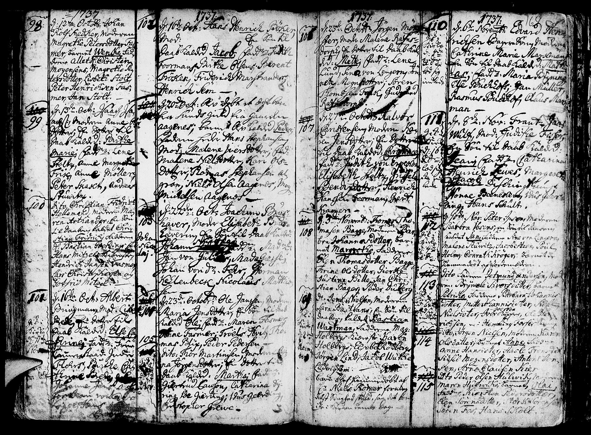 Nykirken Sokneprestembete, AV/SAB-A-77101/H/Haa/L0003: Parish register (official) no. A 3, 1717-1764, p. 164