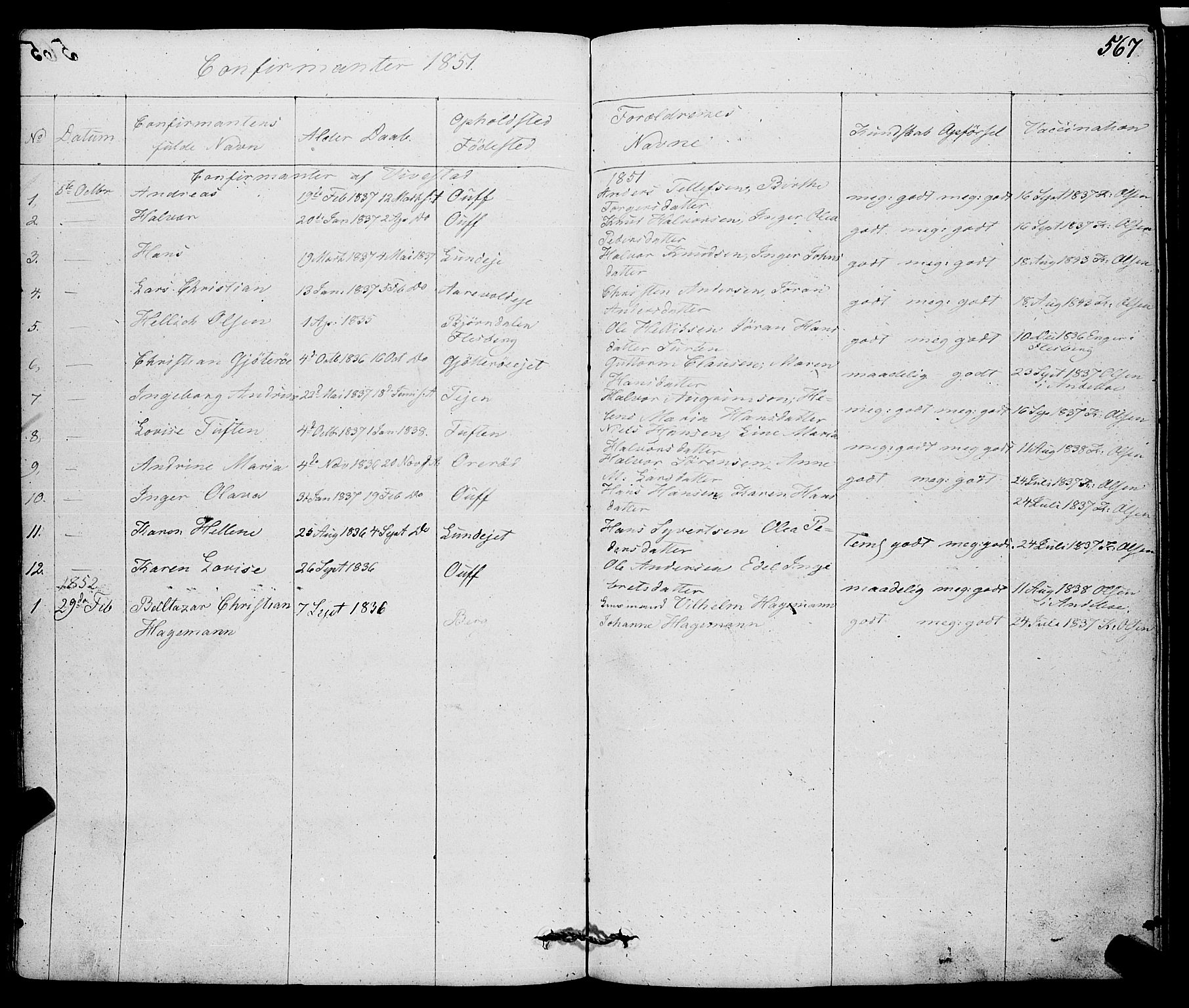 Ramnes kirkebøker, AV/SAKO-A-314/F/Fa/L0005: Parish register (official) no. I 5, 1841-1861, p. 566-567