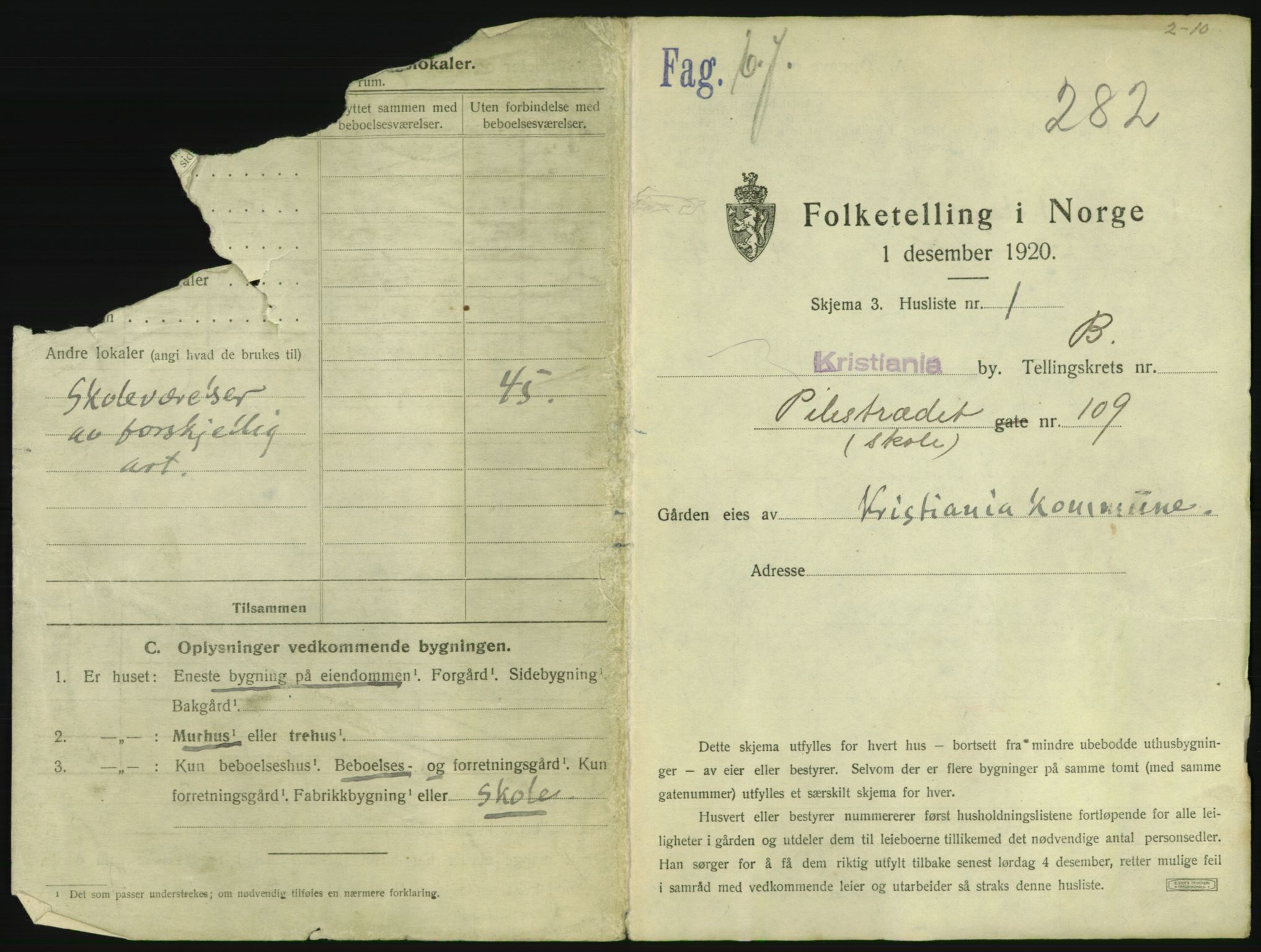 SAO, 1920 census for Kristiania, 1920, p. 81152