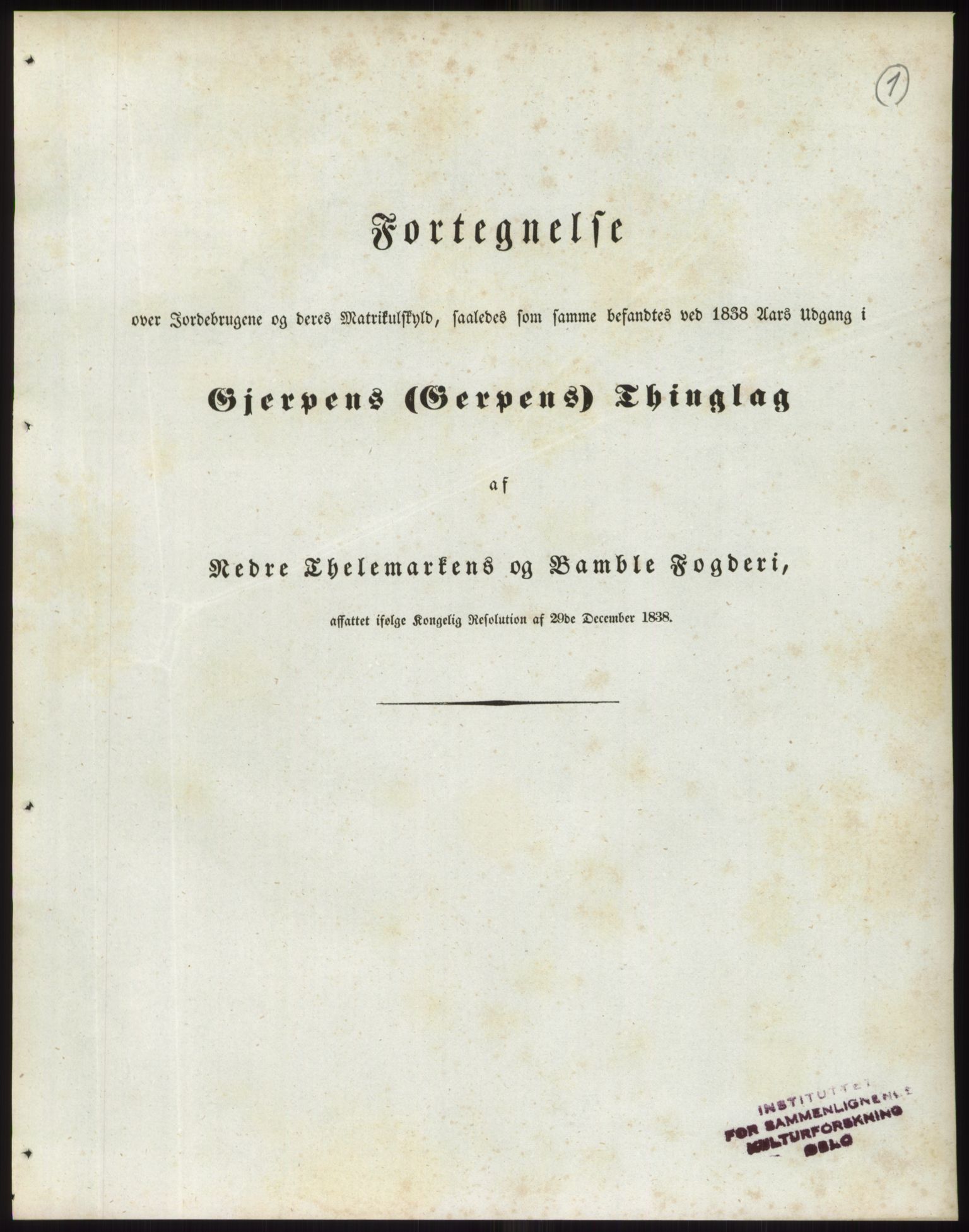 Andre publikasjoner, PUBL/PUBL-999/0002/0007: Bind 7 - Bratsberg amt, 1838, p. 2