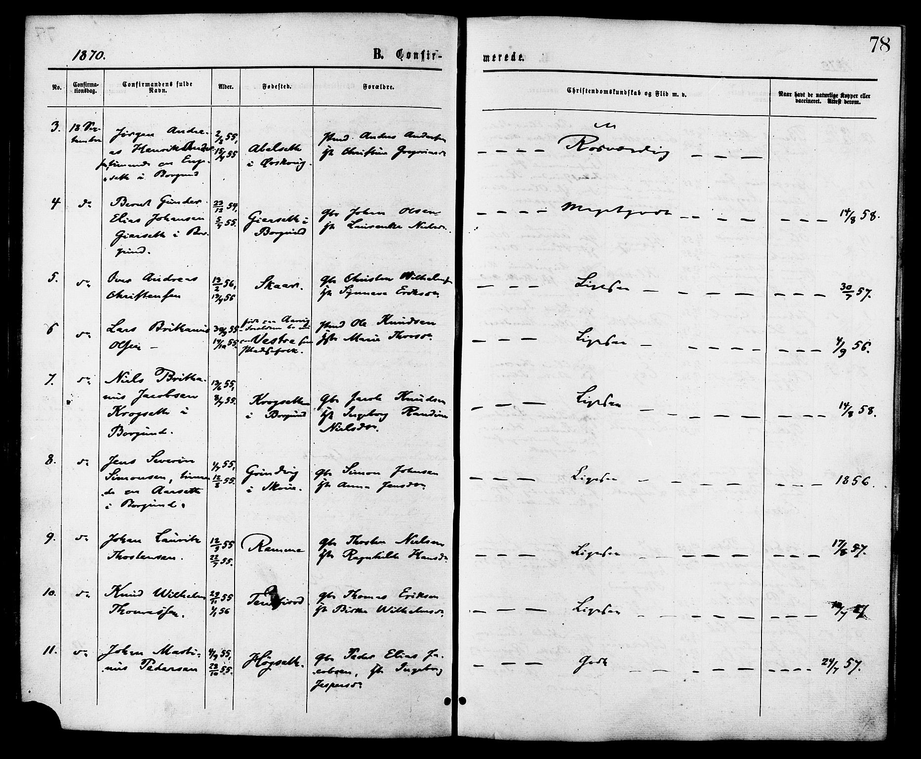 Ministerialprotokoller, klokkerbøker og fødselsregistre - Møre og Romsdal, AV/SAT-A-1454/525/L0373: Parish register (official) no. 525A03, 1864-1879, p. 78