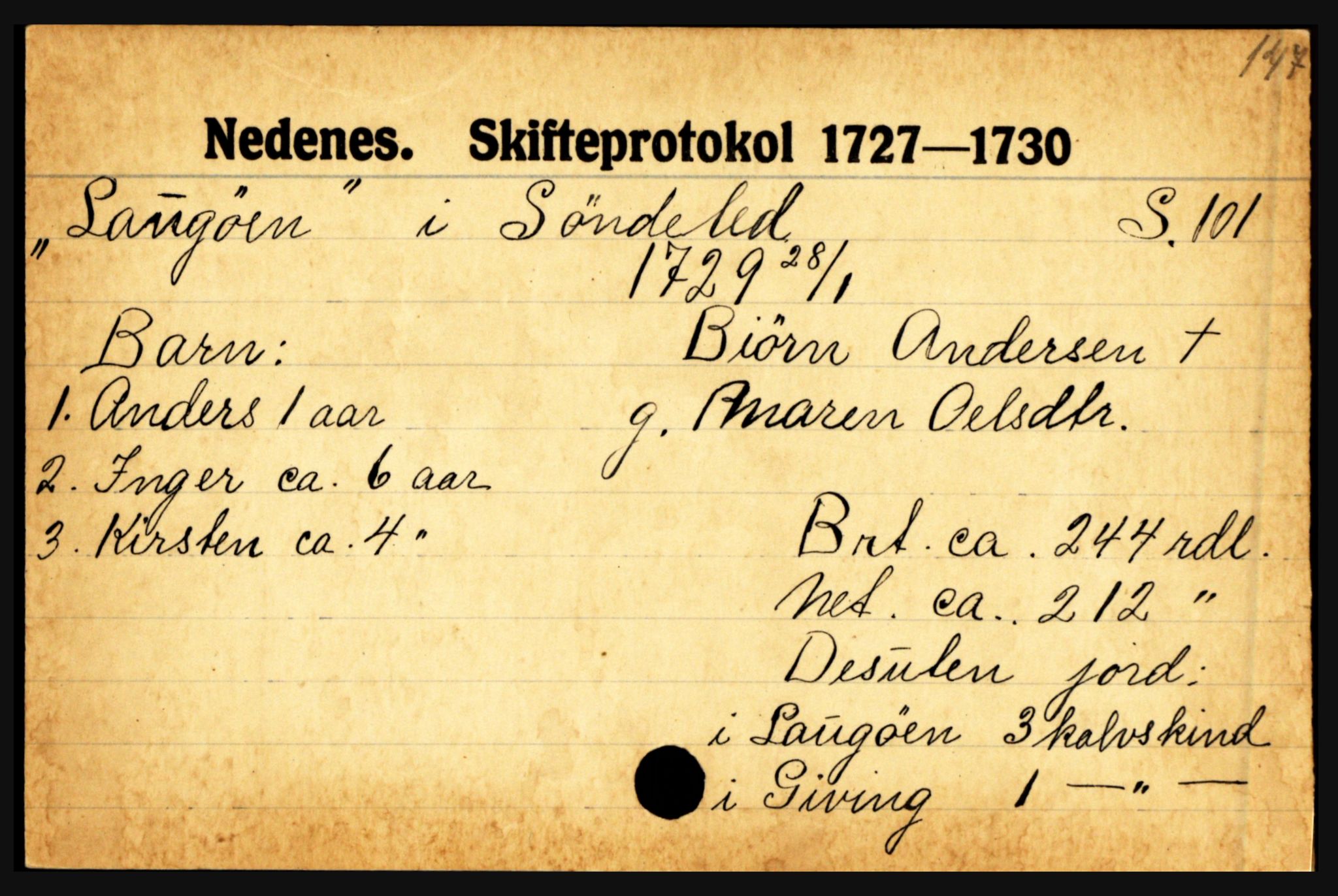 Nedenes sorenskriveri før 1824, AV/SAK-1221-0007/H, p. 17183