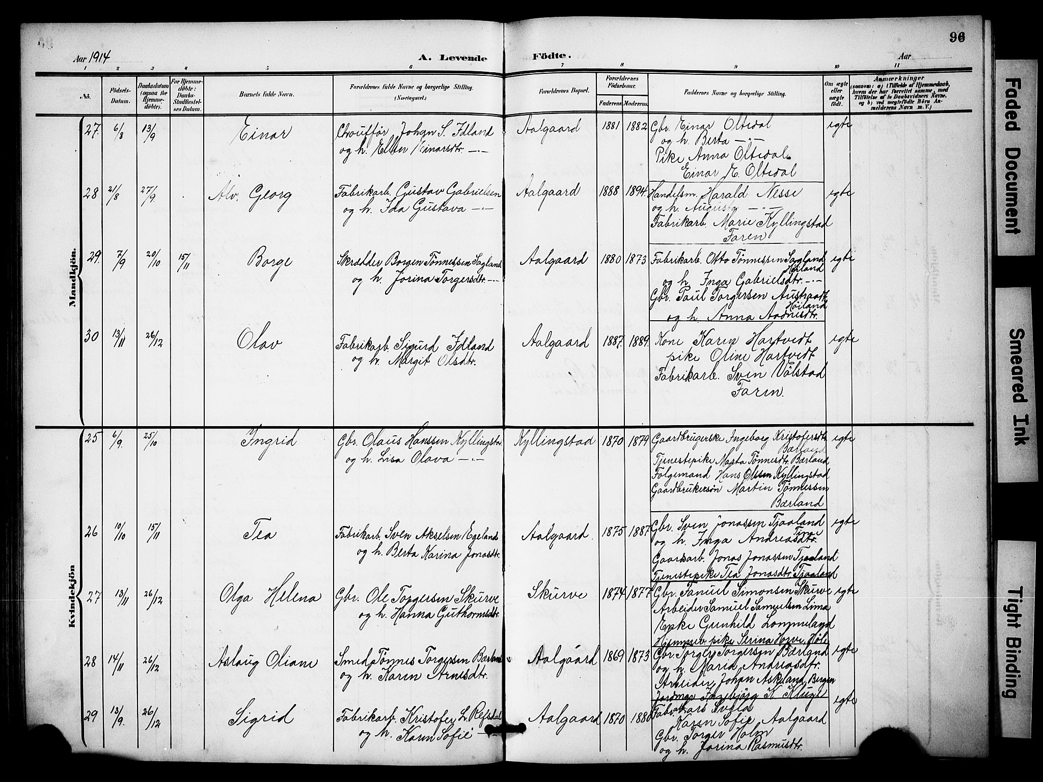 Lye sokneprestkontor, AV/SAST-A-101794/001/30BB/L0009: Parish register (copy) no. B 9, 1902-1923, p. 96