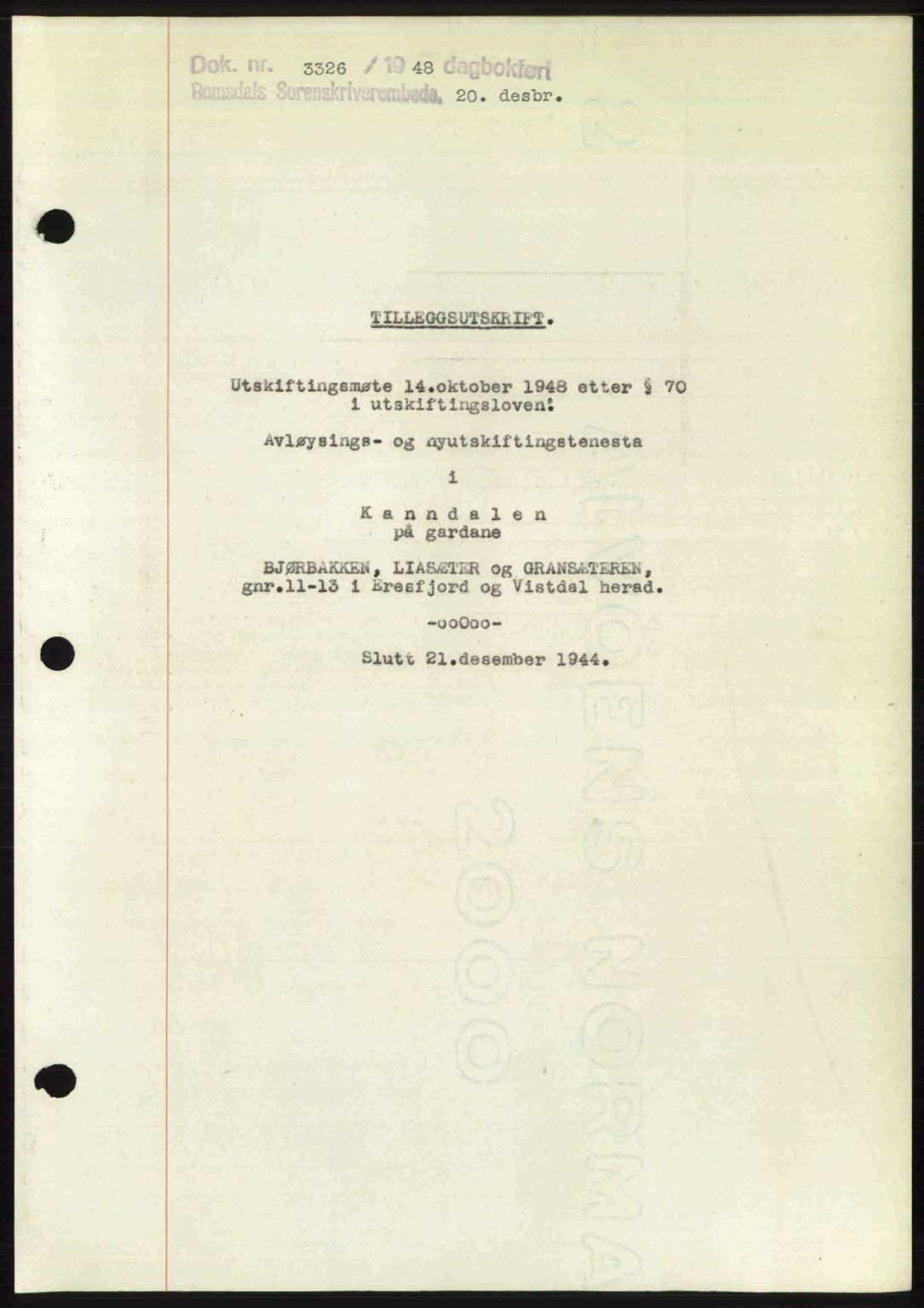 Romsdal sorenskriveri, AV/SAT-A-4149/1/2/2C: Mortgage book no. A28, 1948-1949, Diary no: : 3326/1948