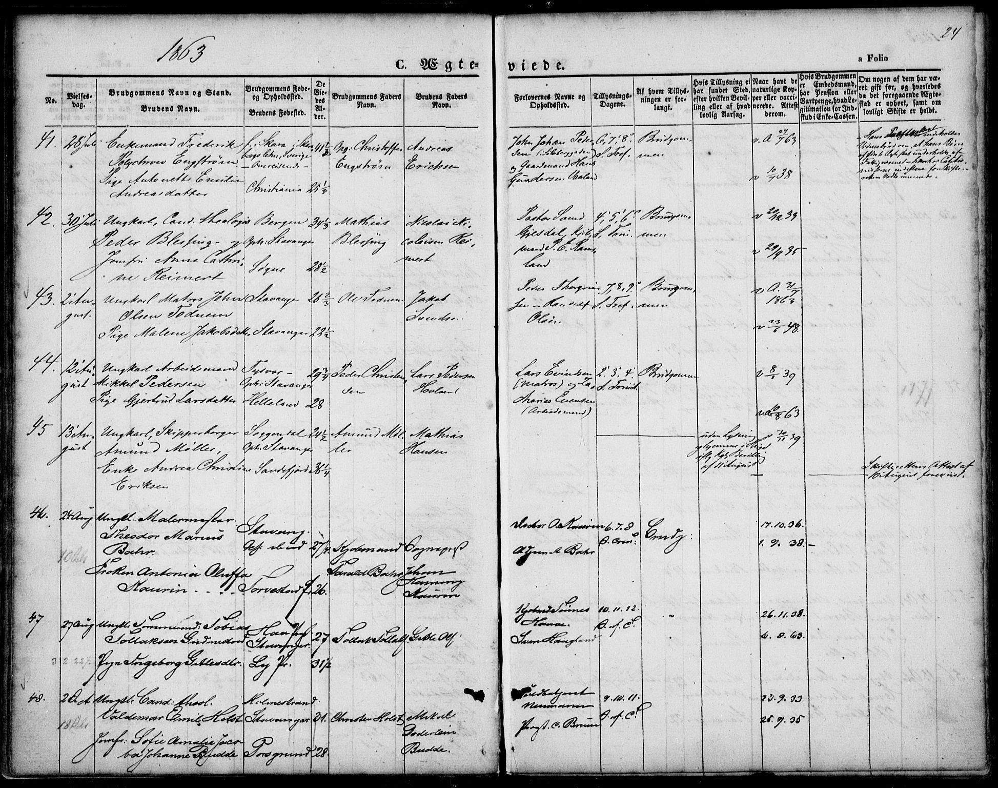 St. Petri sokneprestkontor, AV/SAST-A-101813/001/30/30BA/L0002: Parish register (official) no. A 2, 1861-1869, p. 24