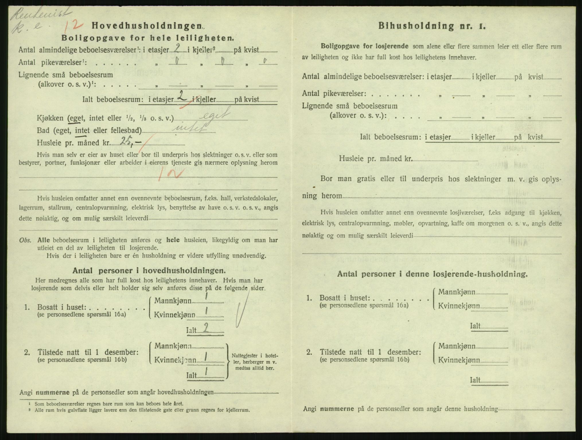 SAH, 1920 census for Lillehammer, 1920, p. 2915