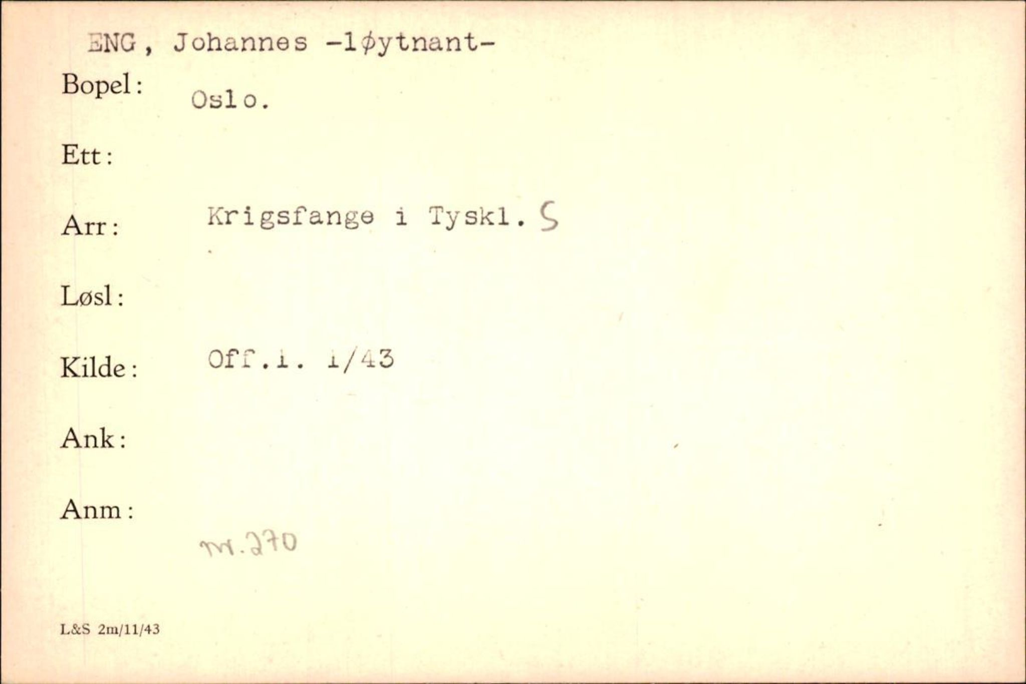 Forsvaret, Forsvarets krigshistoriske avdeling, AV/RA-RAFA-2017/Y/Yf/L0200: II-C-11-2102  -  Norske krigsfanger i Tyskland, 1940-1945, p. 227