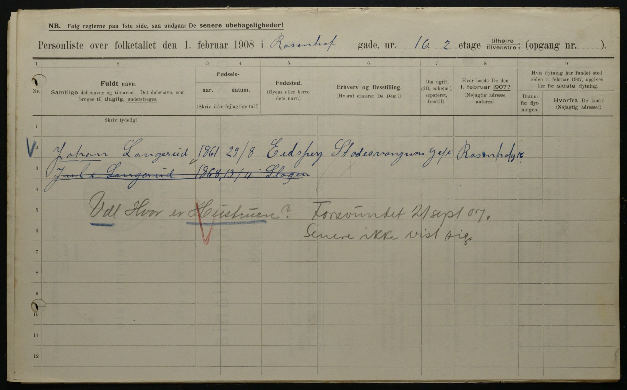 OBA, Municipal Census 1908 for Kristiania, 1908, p. 75275