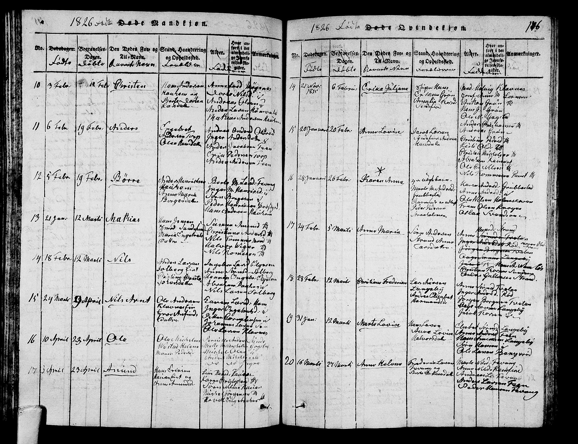 Sandar kirkebøker, AV/SAKO-A-243/G/Ga/L0001: Parish register (copy) no. 1, 1814-1835, p. 176