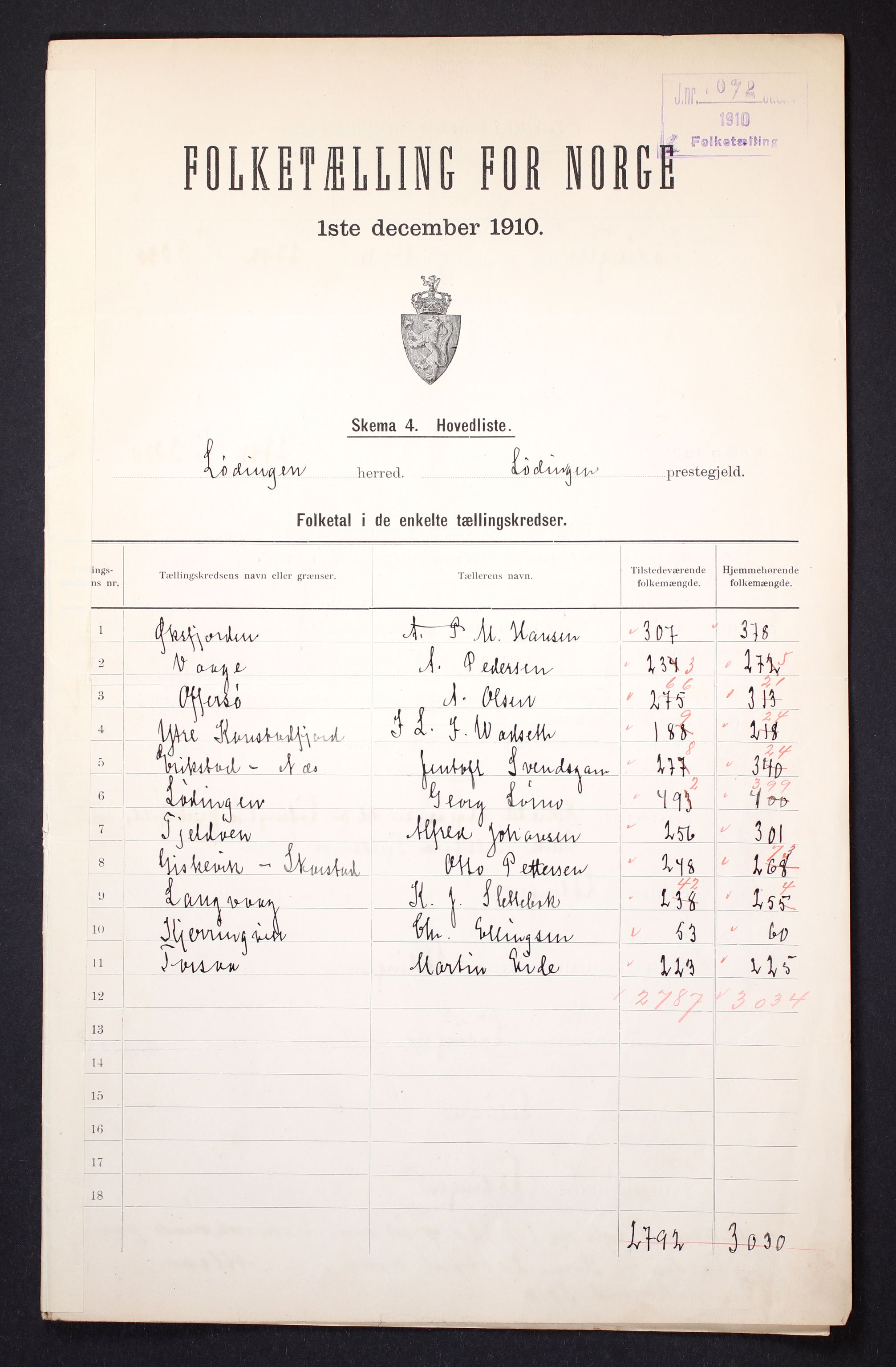 RA, 1910 census for Lødingen, 1910, p. 2