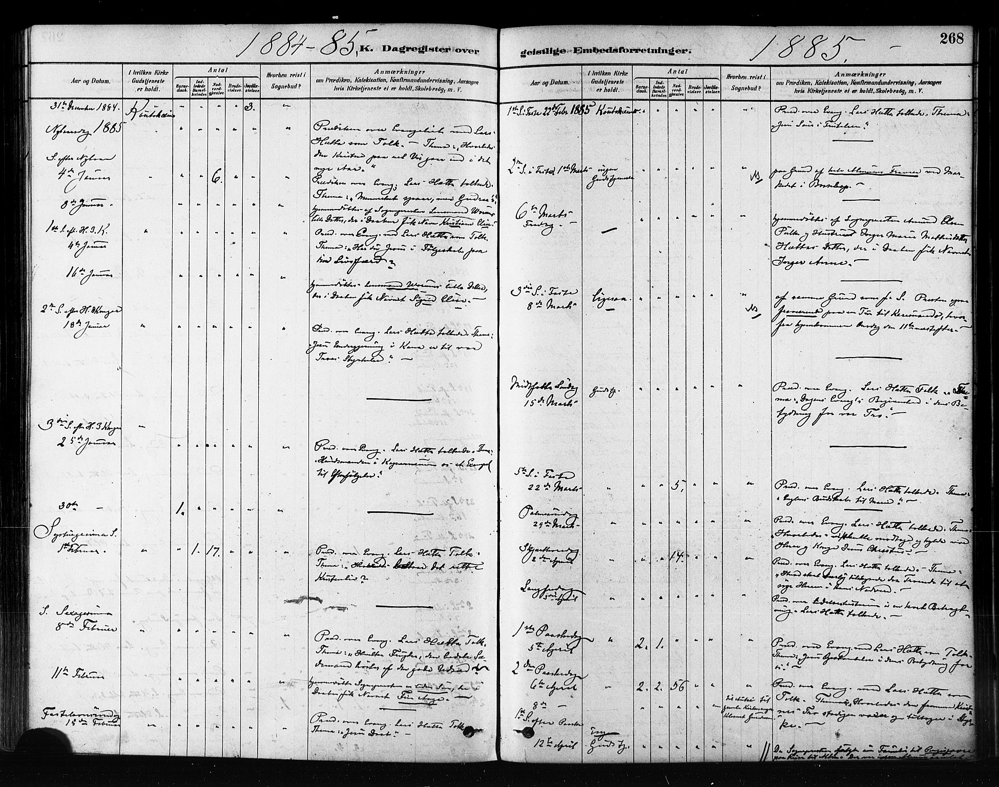 Kautokeino sokneprestembete, AV/SATØ-S-1340/H/Ha/L0004.kirke: Parish register (official) no. 4, 1877-1896, p. 268