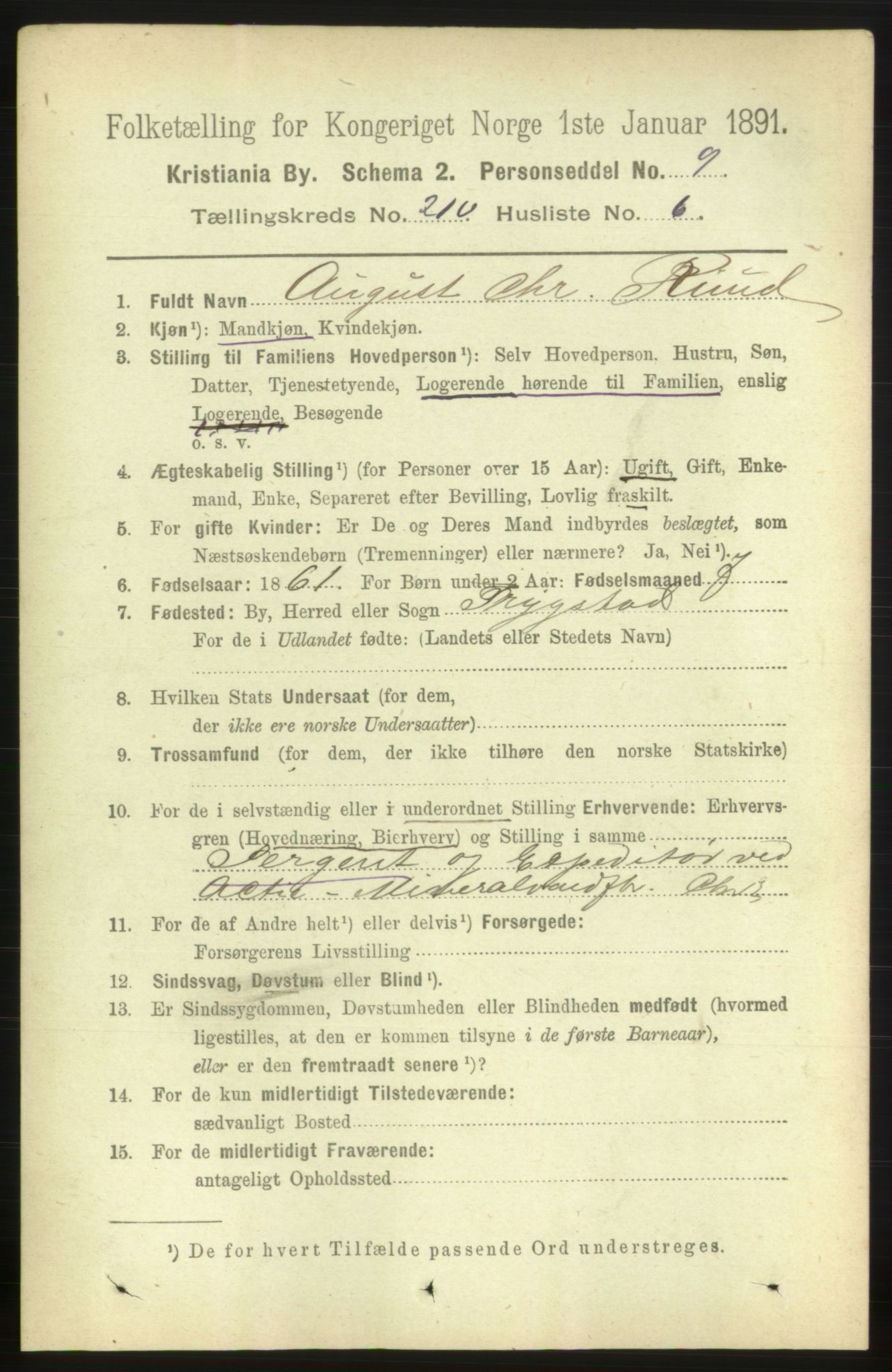 RA, 1891 census for 0301 Kristiania, 1891, p. 125618