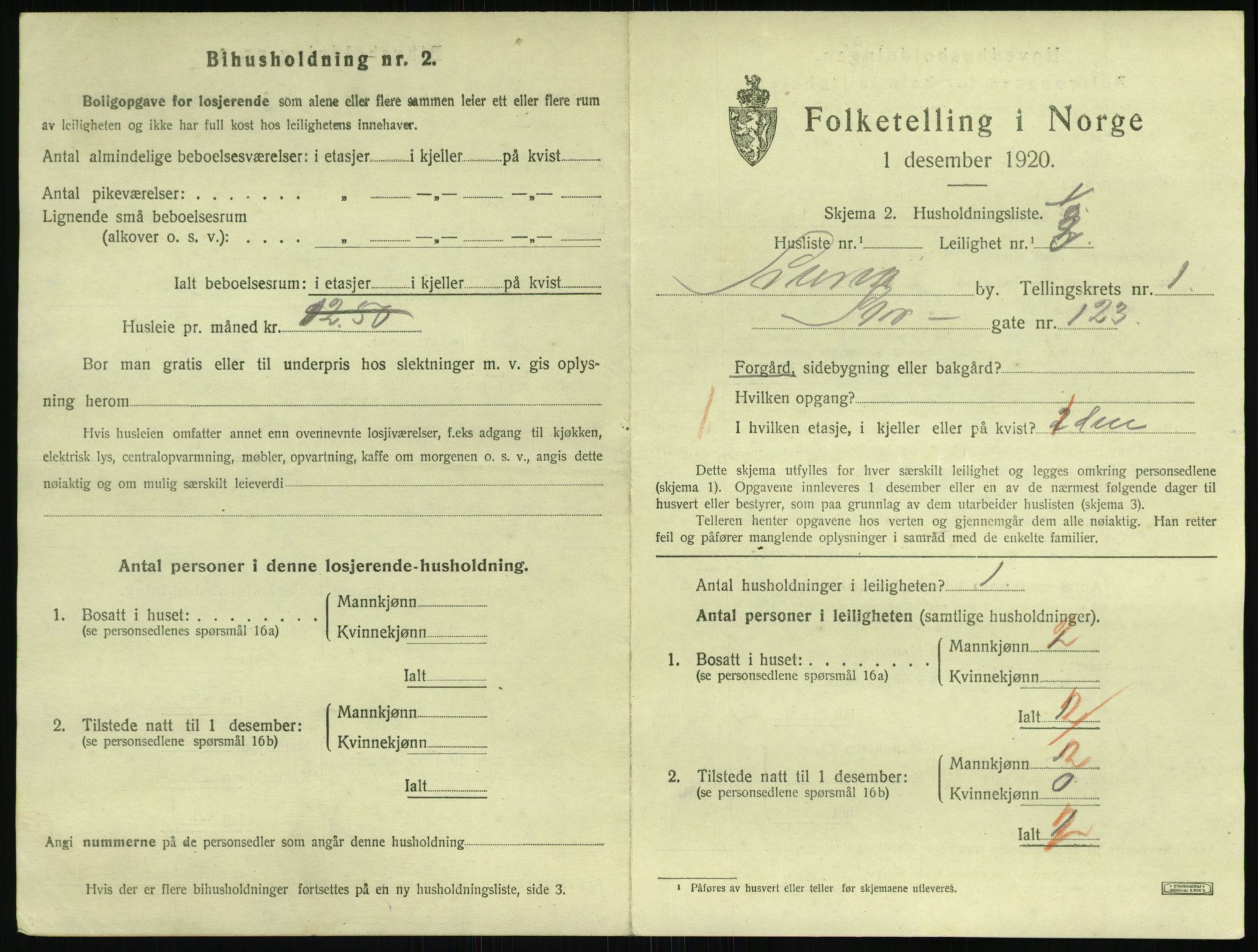 SAKO, 1920 census for Svelvik, 1920, p. 1125