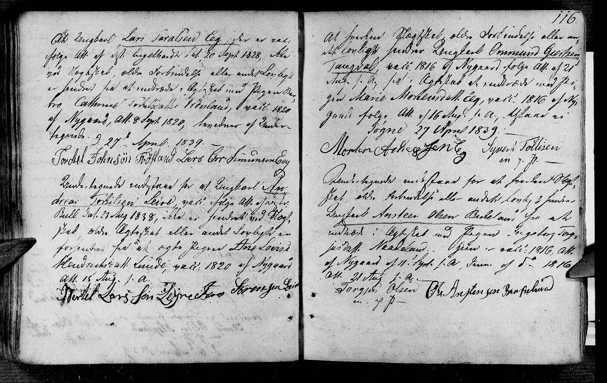 Søgne sokneprestkontor, SAK/1111-0037/F/Fa/Fab/L0007: Parish register (official) no. A 7, 1791-1851, p. 116