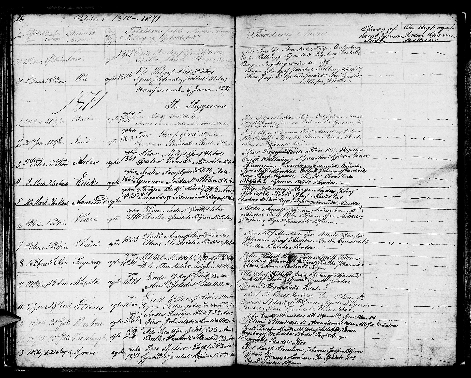 Balestrand sokneprestembete, SAB/A-79601/H/Hab/Habb/L0001: Parish register (copy) no. B 1, 1853-1879, p. 26