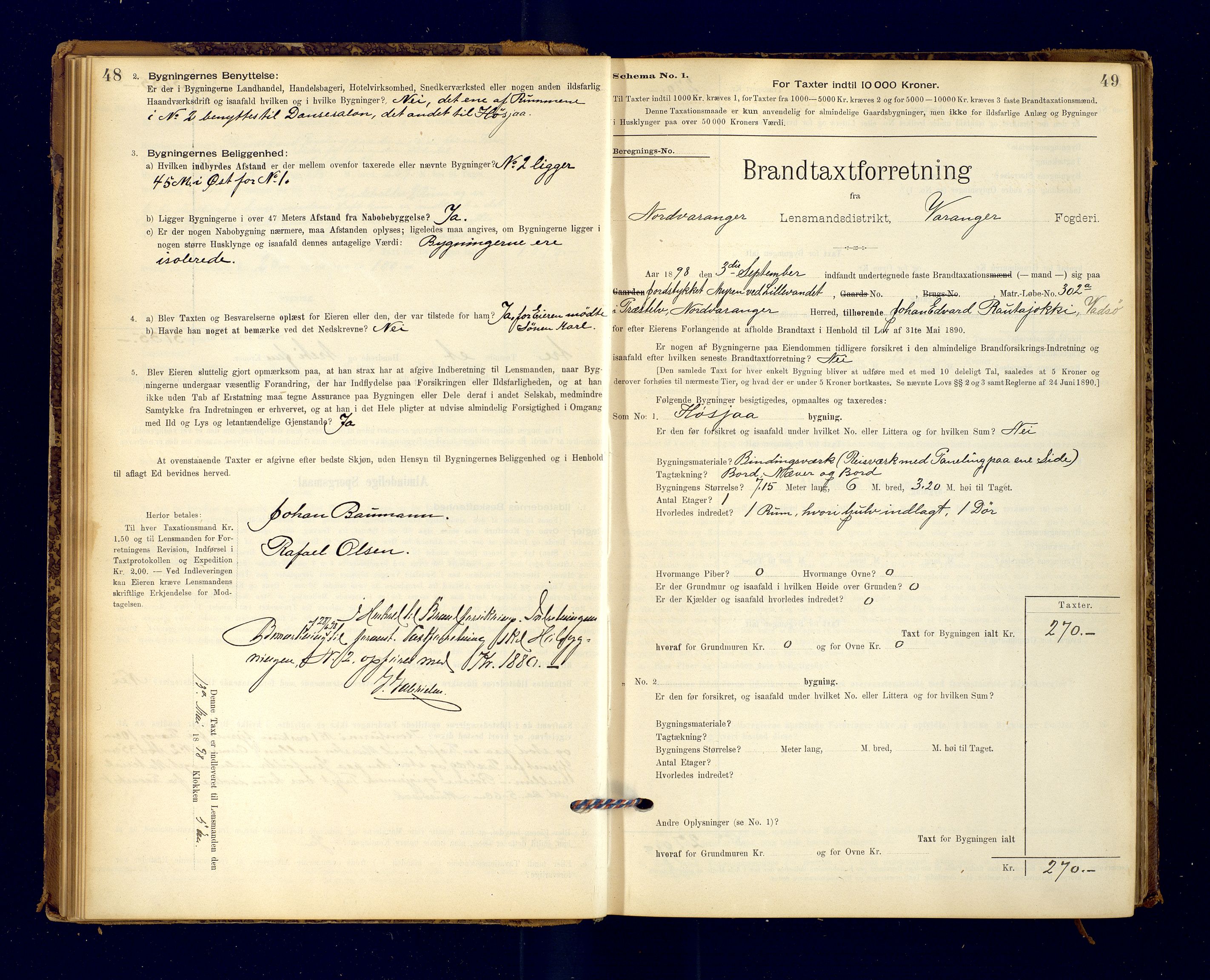 Nord-Varanger (Vadsø) lensmannskontor, AV/SATØ-S-1166/1/Fp/Fpb/L0198: Branntakstprotokoller, 1895-1913, p. 48-49