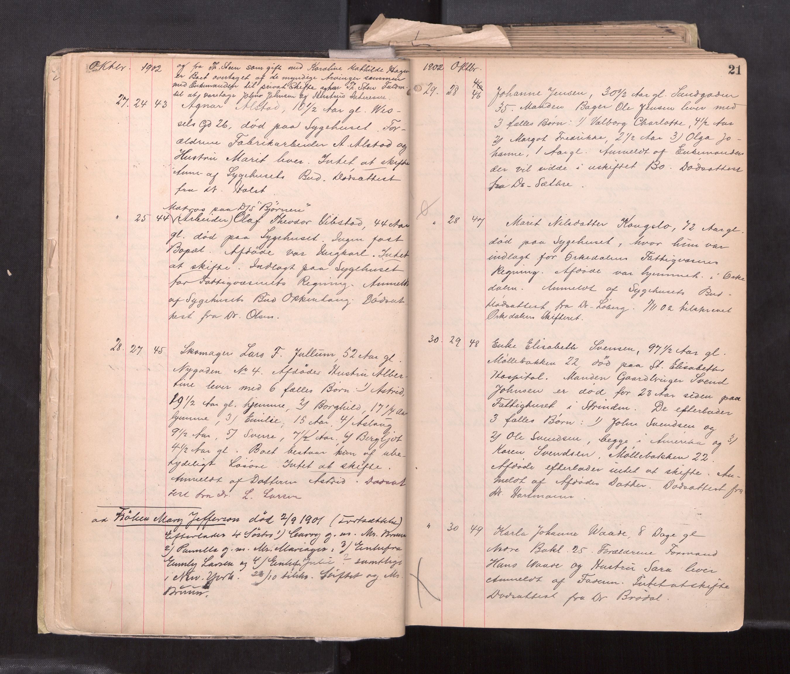 Trondheim byfogd, AV/SAT-A-0003/1/3/3L/L0006: Dødsanmeldelsesprotokoll - U, 1902-1908, p. 20