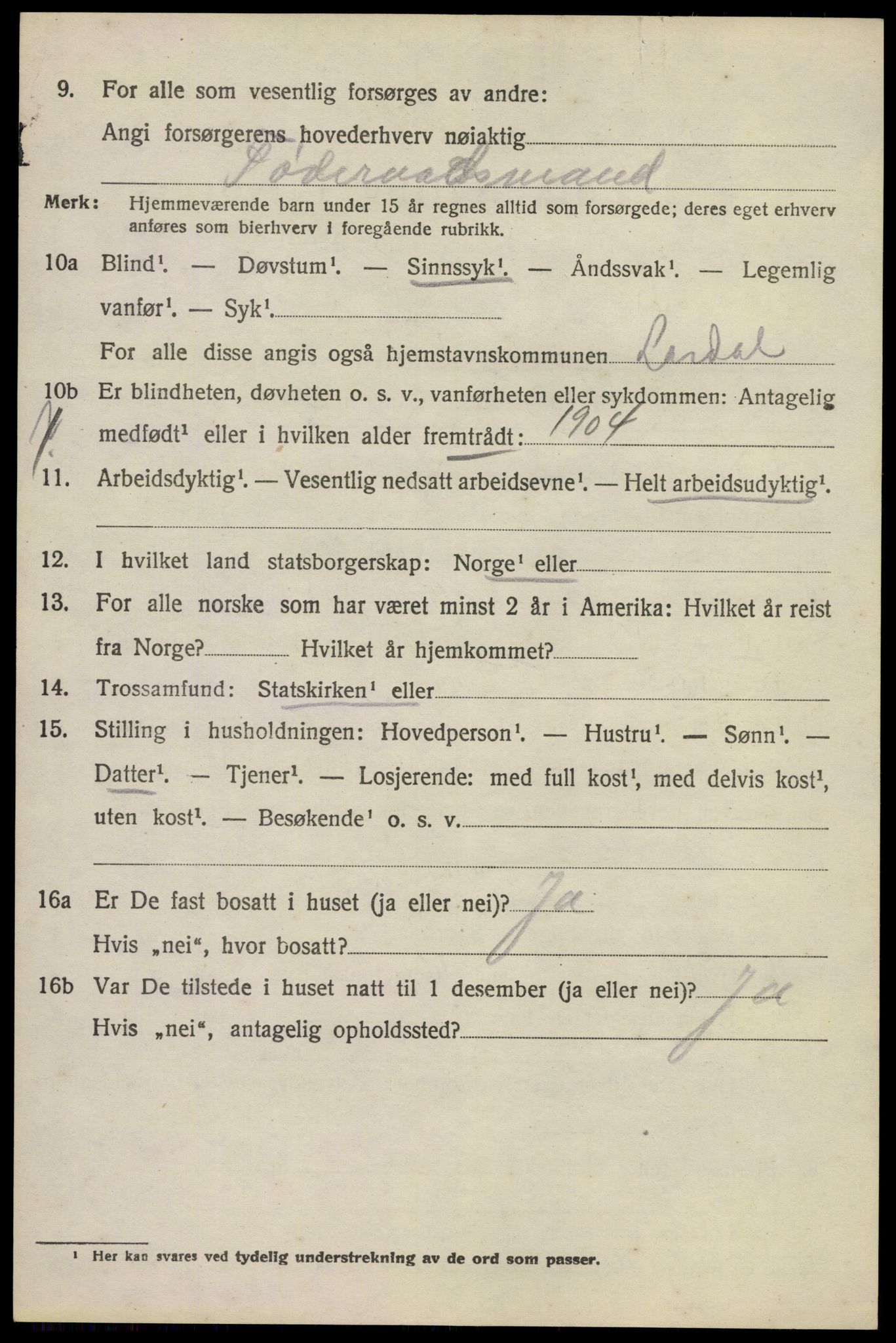SAKO, 1920 census for Lardal, 1920, p. 5196