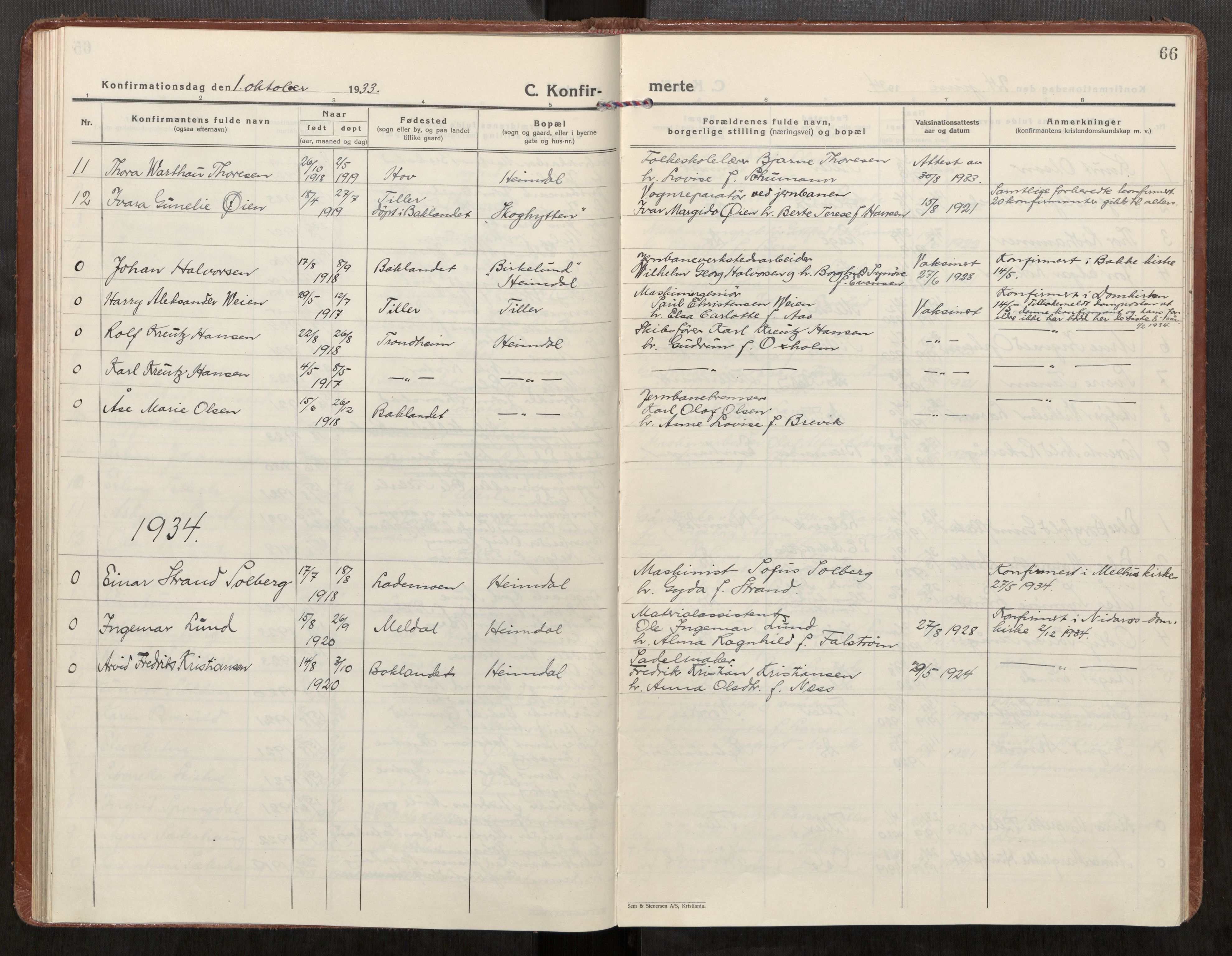 Klæbu sokneprestkontor, SAT/A-1112: Parish register (official) no. 4, 1925-1943, p. 66
