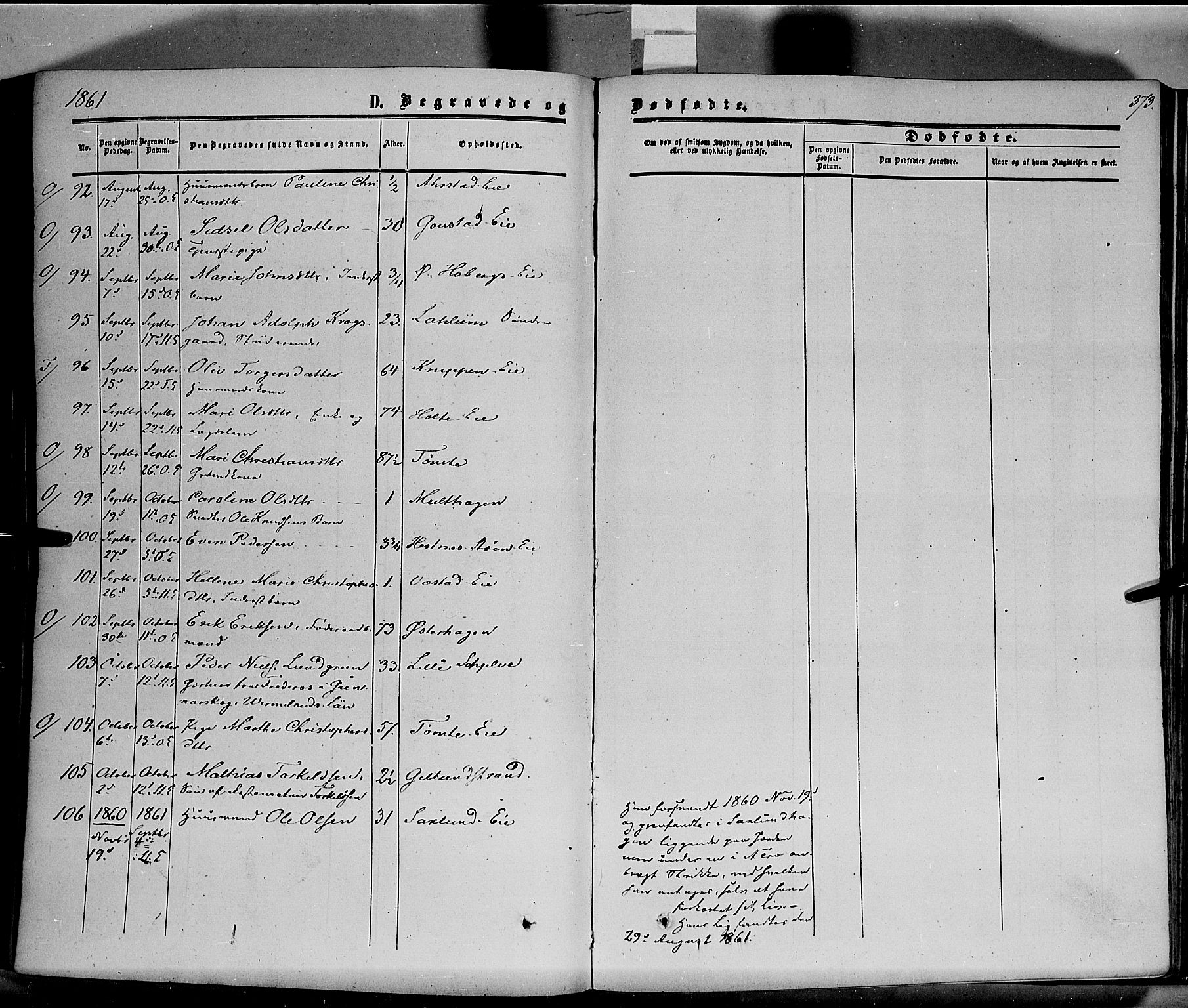 Stange prestekontor, AV/SAH-PREST-002/K/L0012: Parish register (official) no. 12, 1852-1862, p. 373