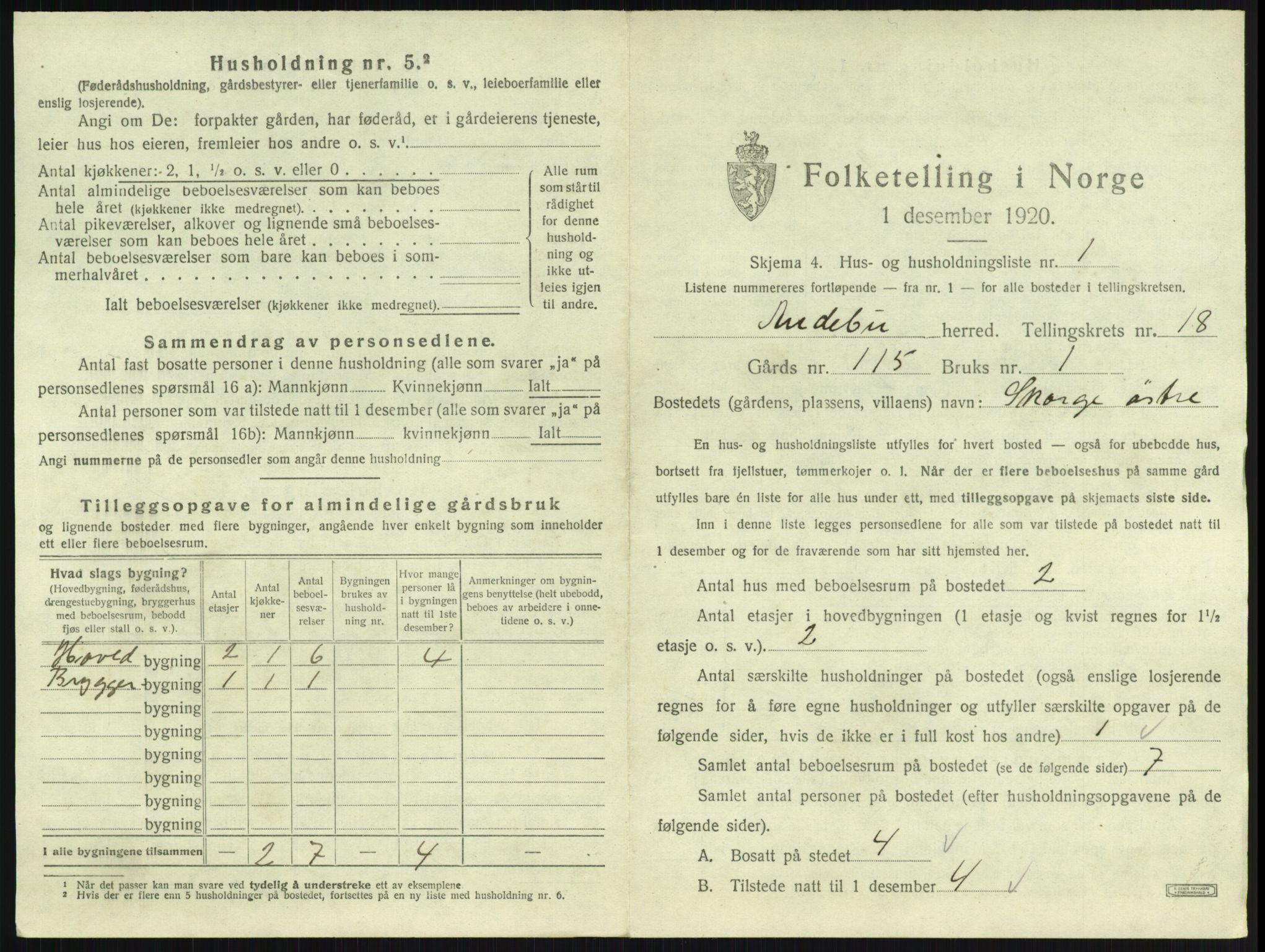 SAKO, 1920 census for Andebu, 1920, p. 980