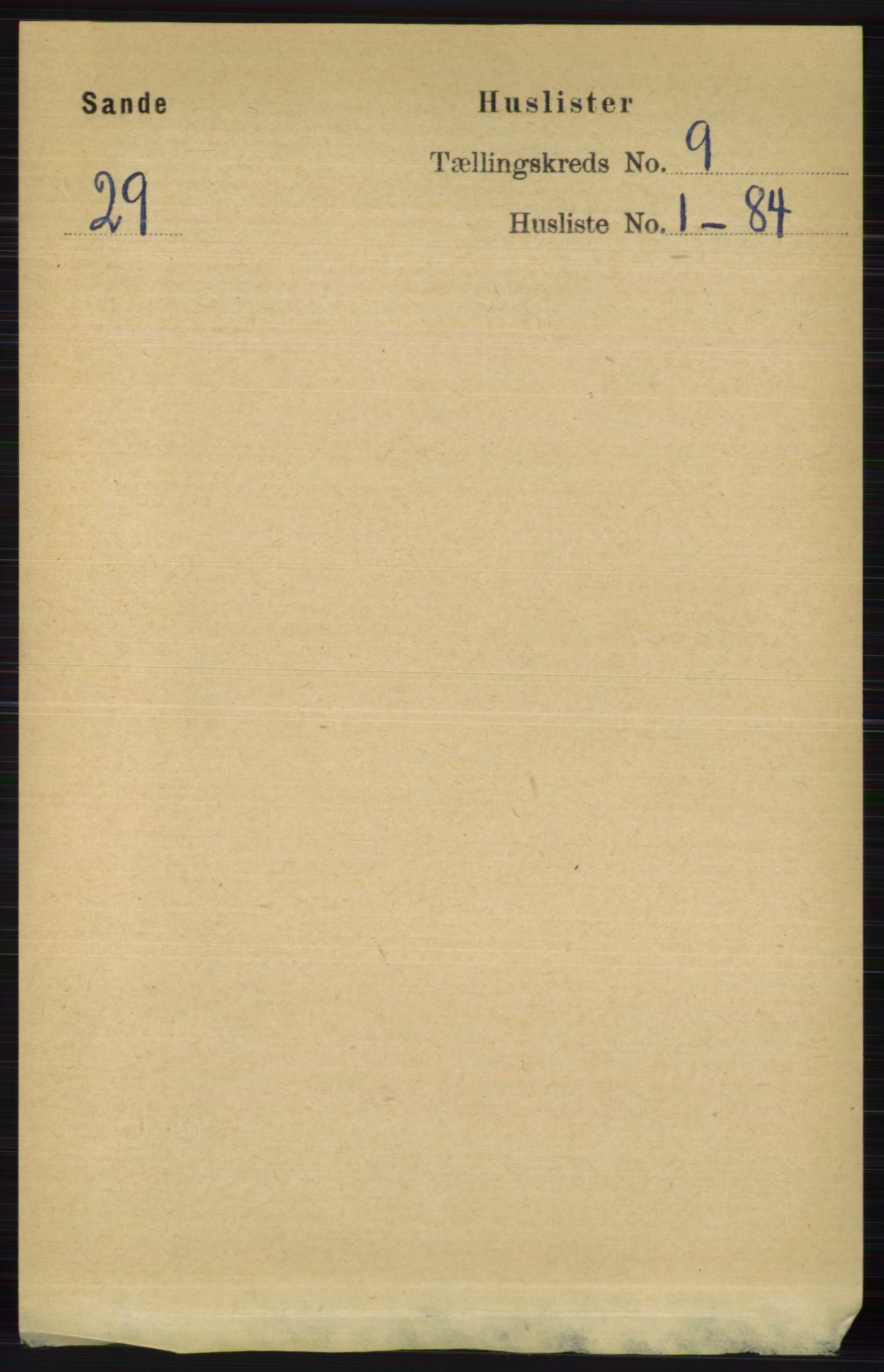 RA, 1891 census for 0713 Sande, 1891, p. 3844