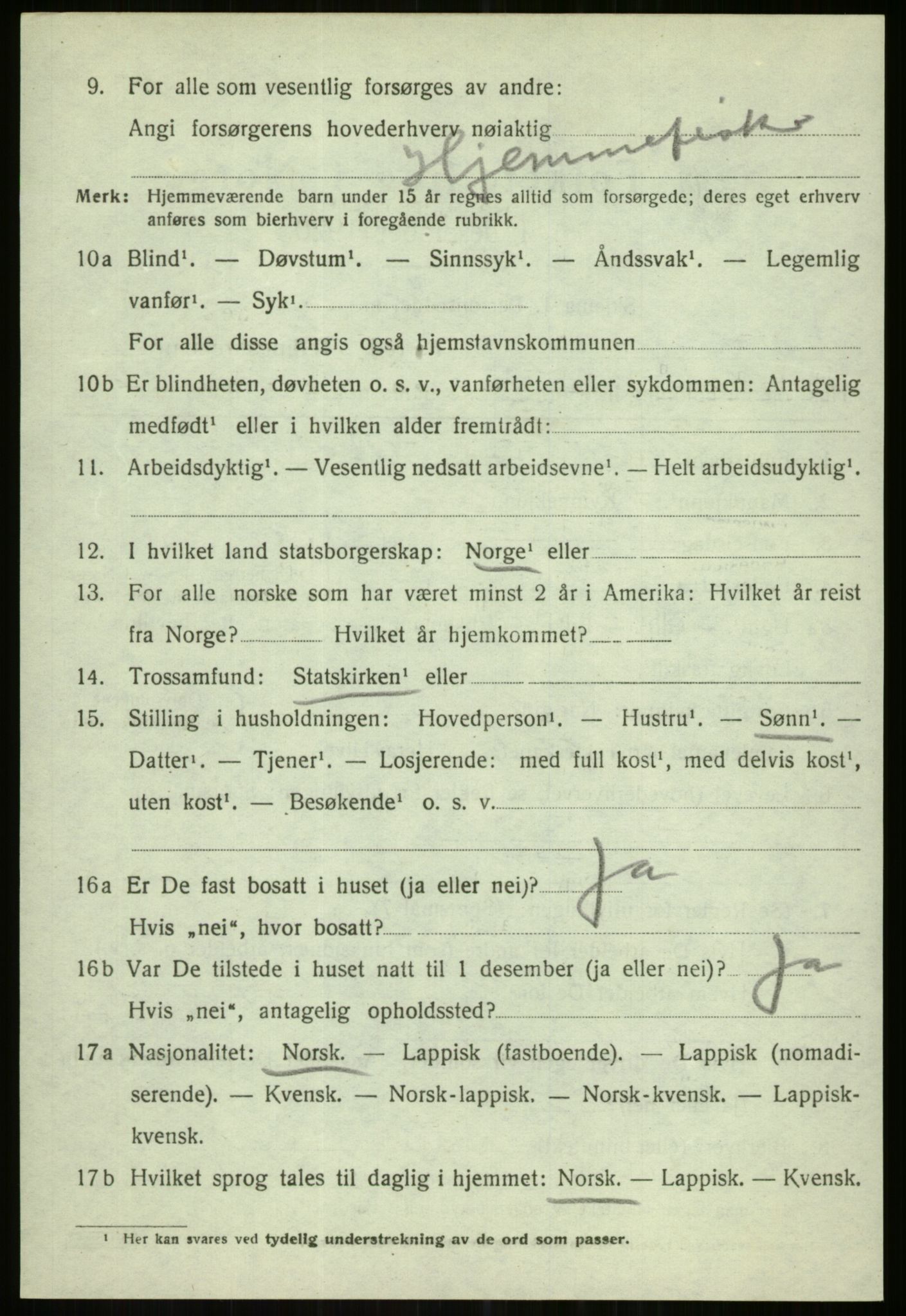 SATØ, 1920 census for Karlsøy, 1920, p. 1704