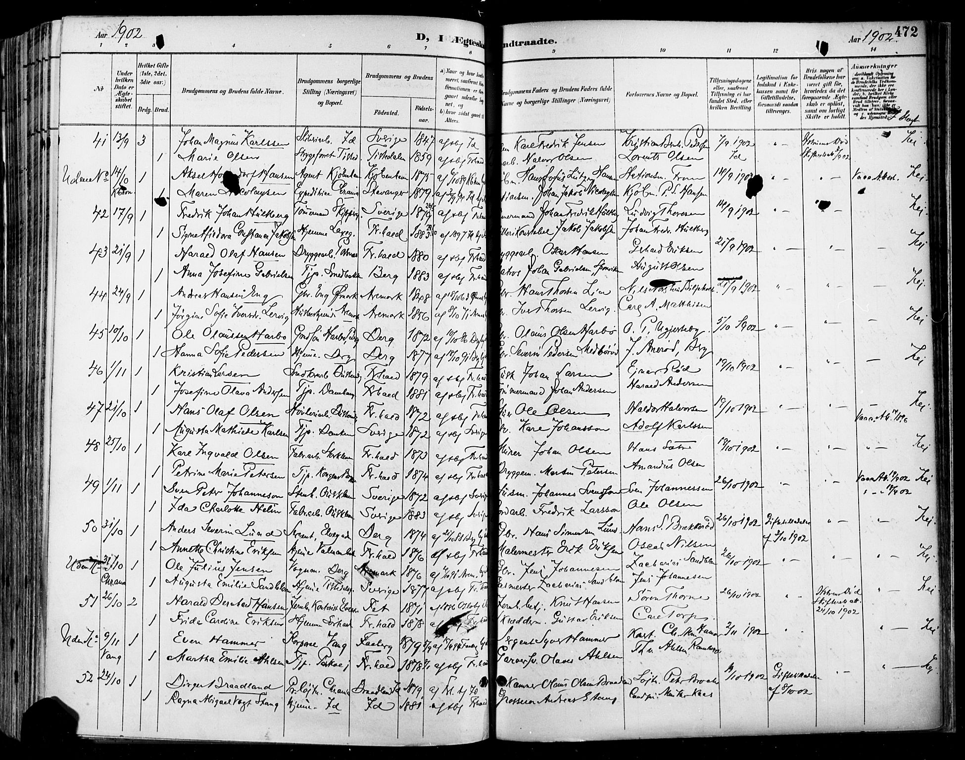Halden prestekontor Kirkebøker, SAO/A-10909/F/Fa/L0013: Parish register (official) no. I 13, 1890-1906, p. 472
