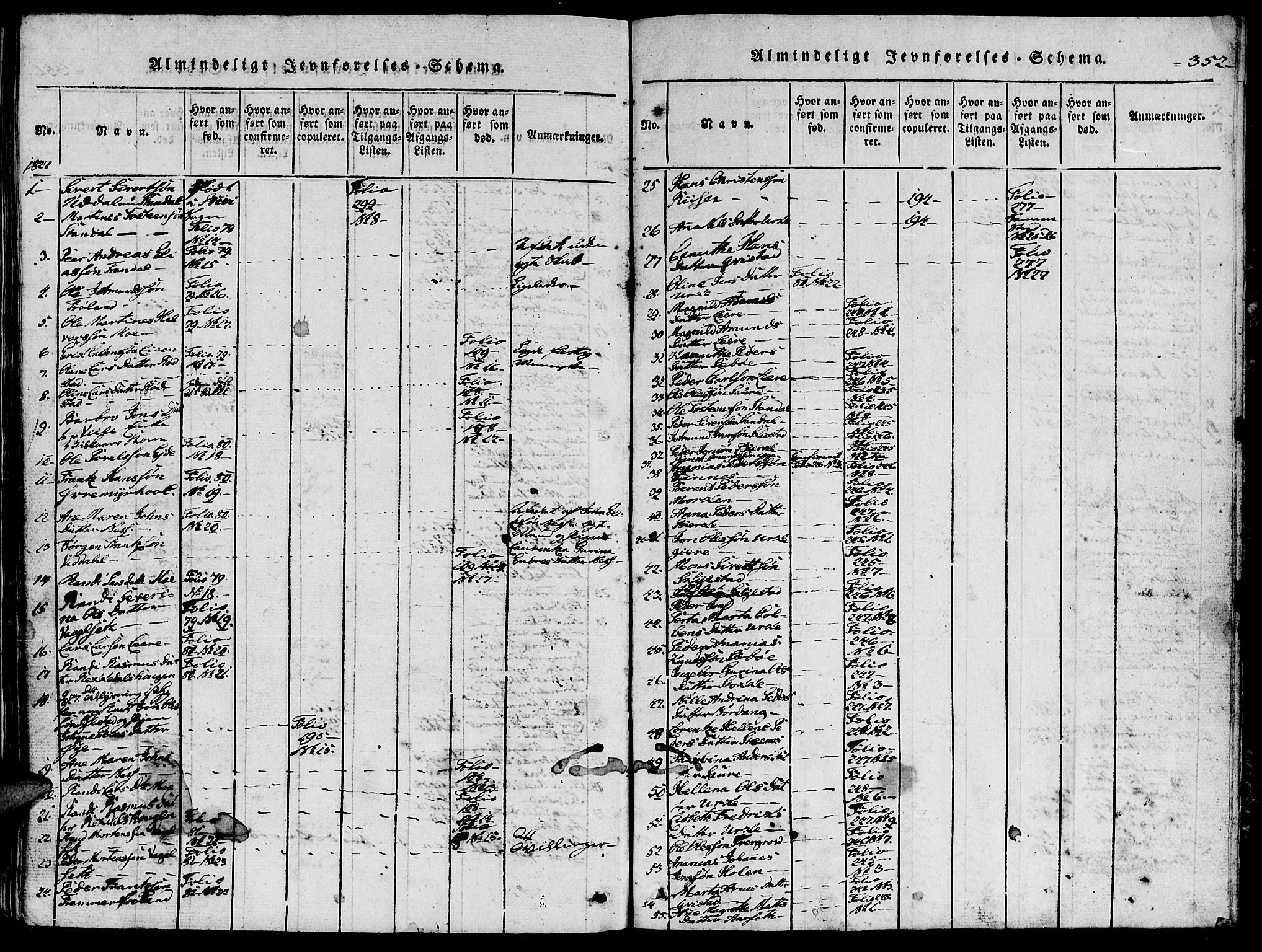 Ministerialprotokoller, klokkerbøker og fødselsregistre - Møre og Romsdal, AV/SAT-A-1454/515/L0207: Parish register (official) no. 515A03, 1819-1829, p. 352