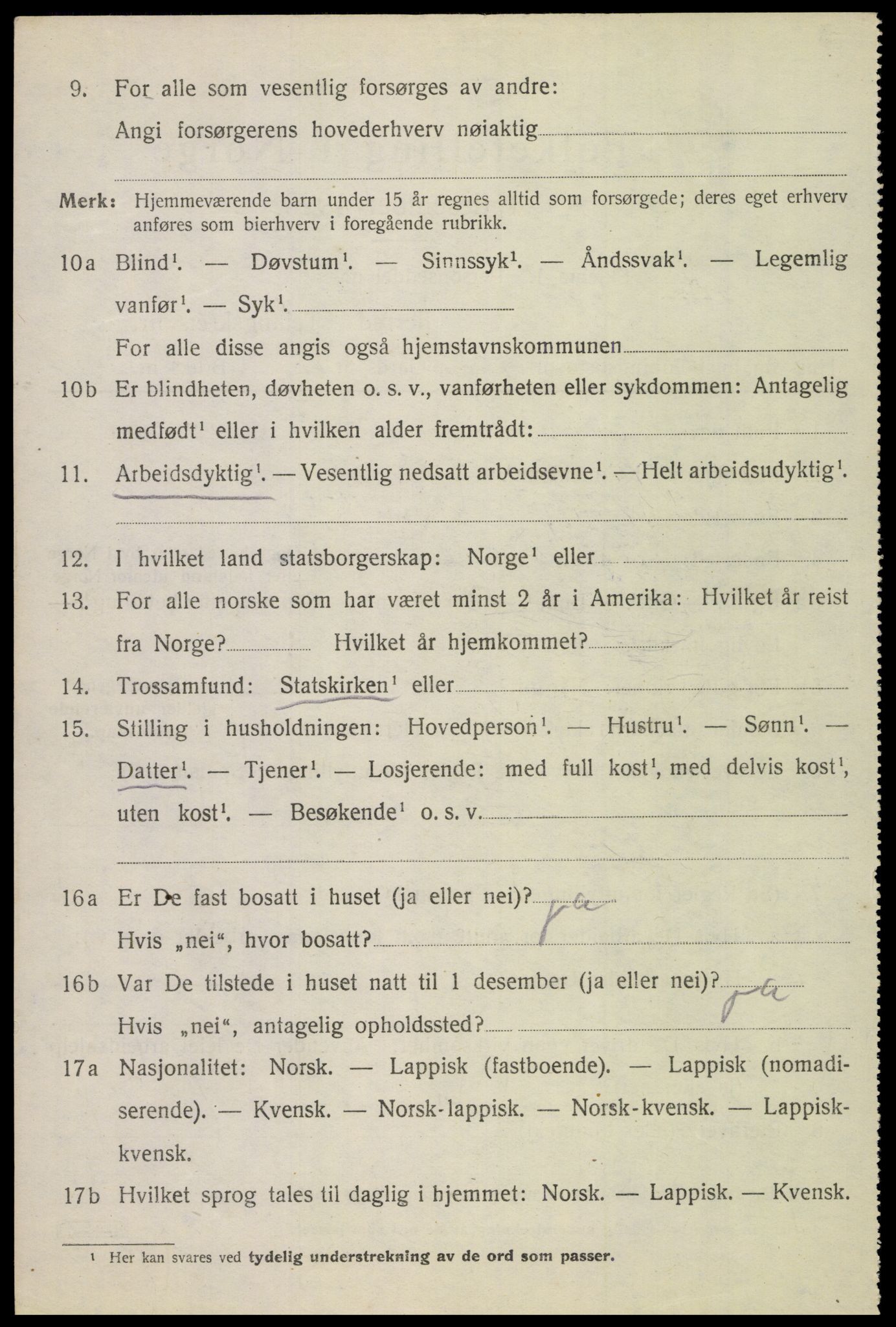 SAT, 1920 census for Skjerstad, 1920, p. 2154