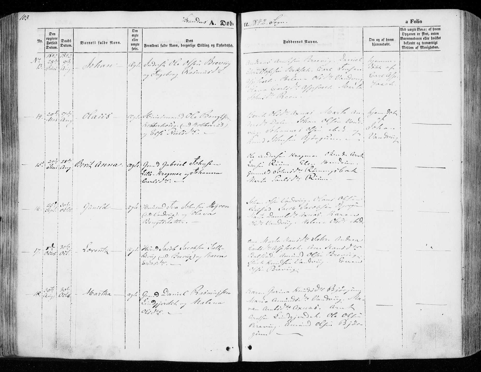 Ministerialprotokoller, klokkerbøker og fødselsregistre - Nord-Trøndelag, SAT/A-1458/701/L0007: Parish register (official) no. 701A07 /2, 1842-1854, p. 103