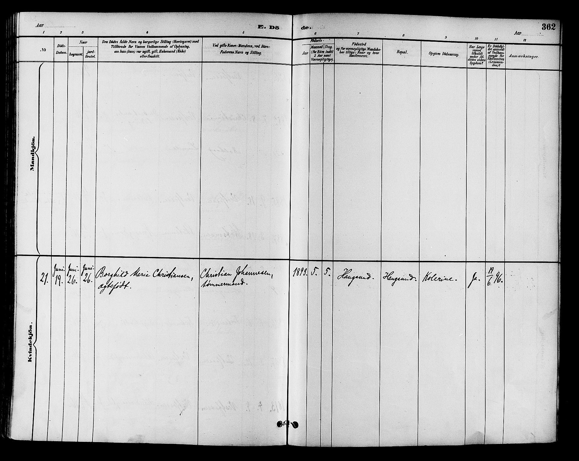 Eiker kirkebøker, AV/SAKO-A-4/F/Fb/L0002: Parish register (official) no. II 2, 1889-1896, p. 362