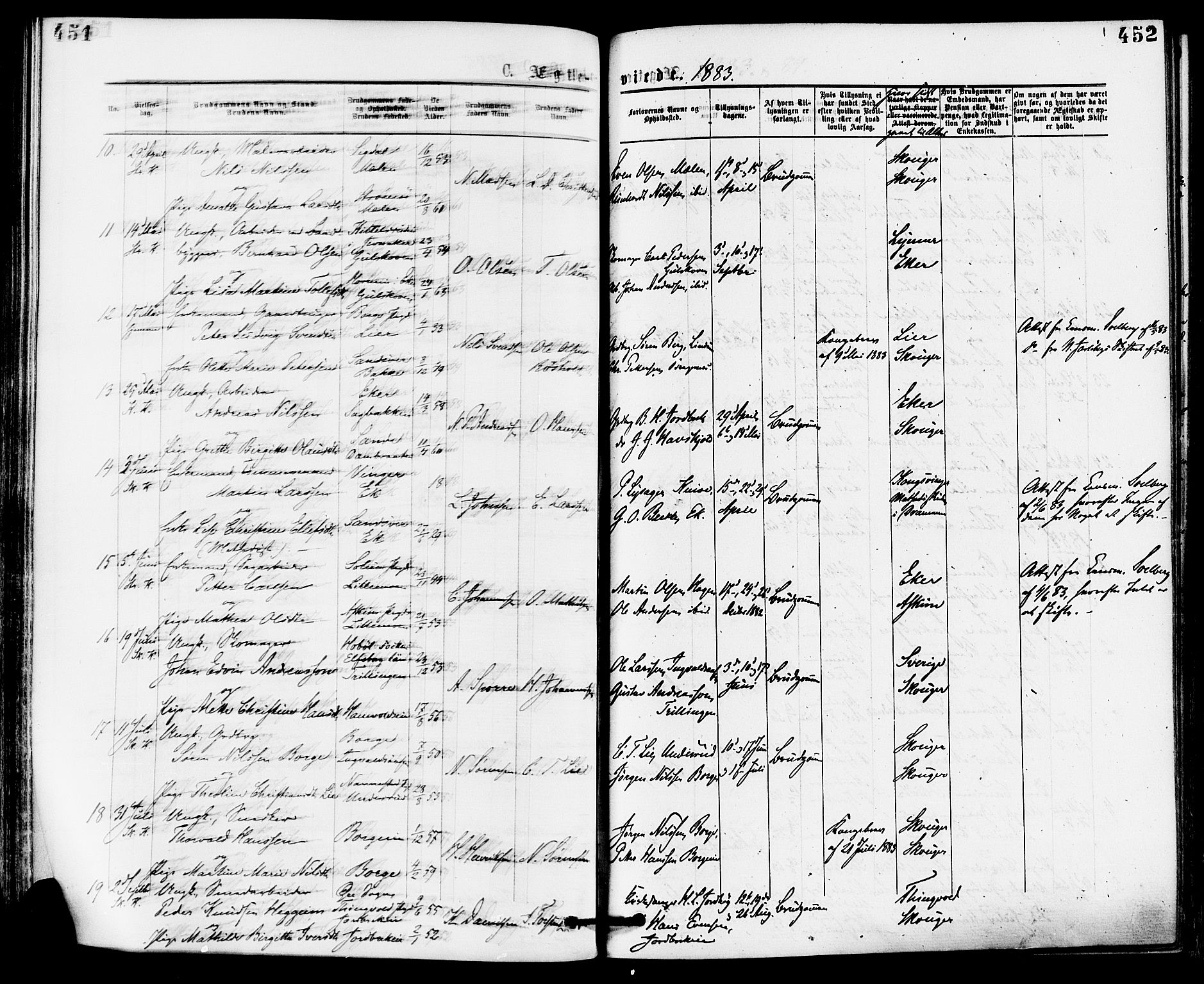 Skoger kirkebøker, AV/SAKO-A-59/F/Fa/L0005: Parish register (official) no. I 5, 1873-1884, p. 451-452