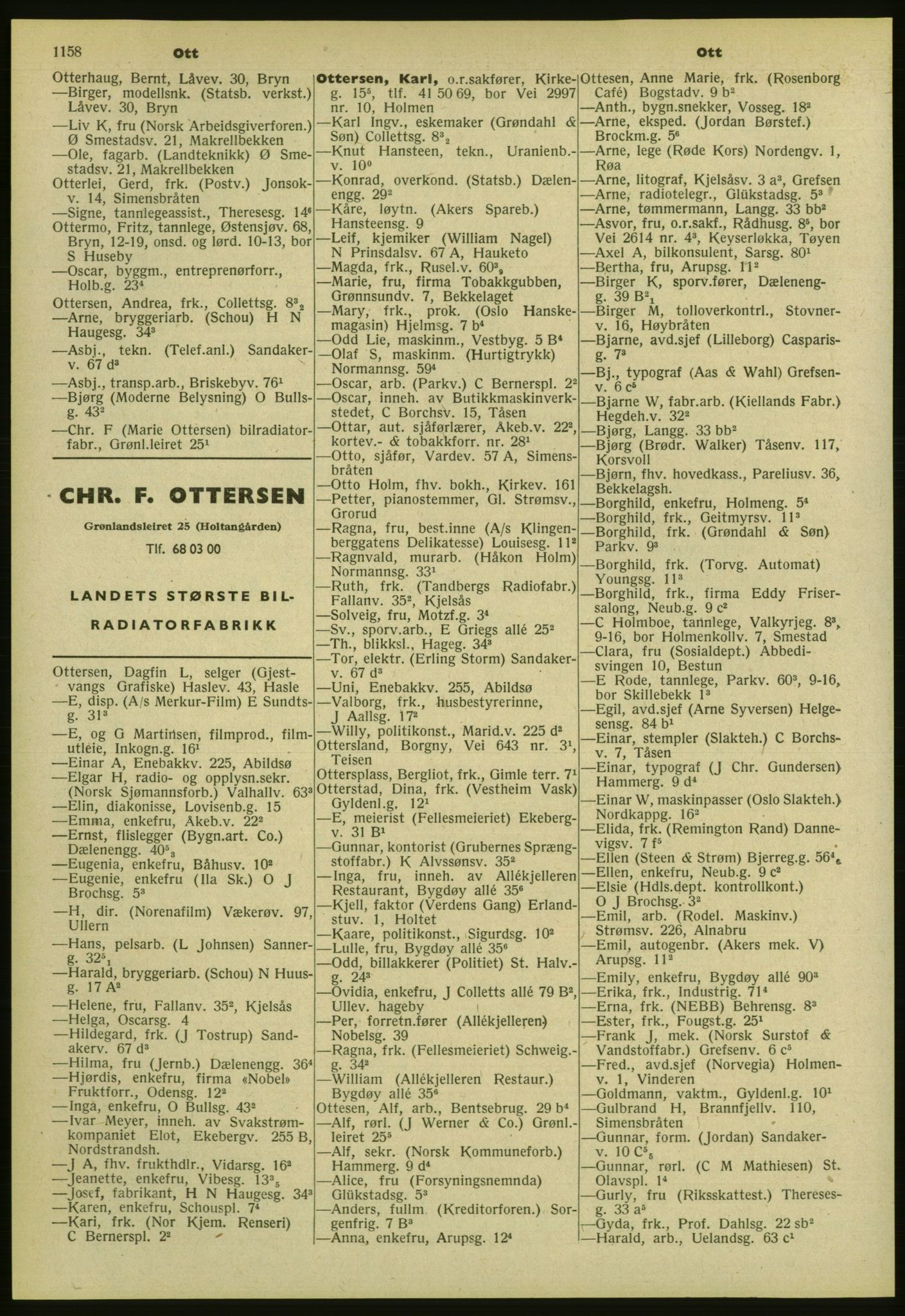 Kristiania/Oslo adressebok, PUBL/-, 1952, p. 1158