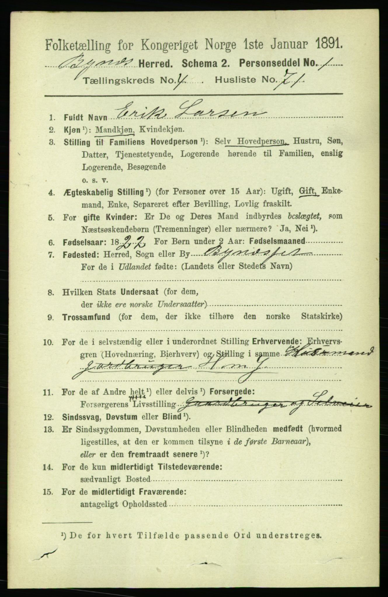 RA, 1891 census for 1655 Byneset, 1891, p. 1955