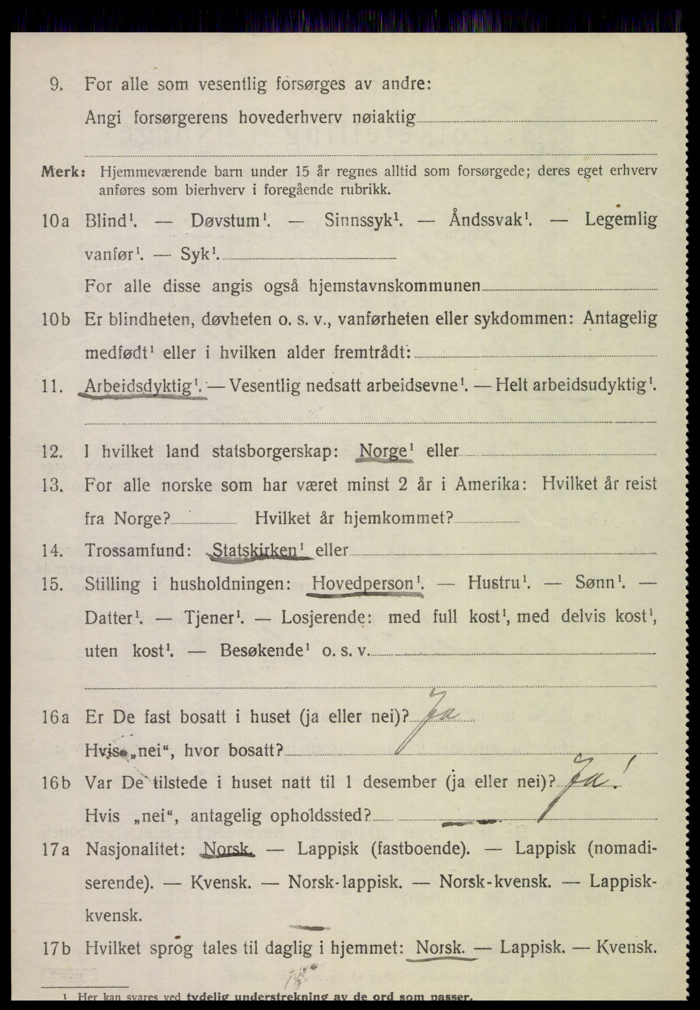 SAT, 1920 census for Sørfold, 1920, p. 1936