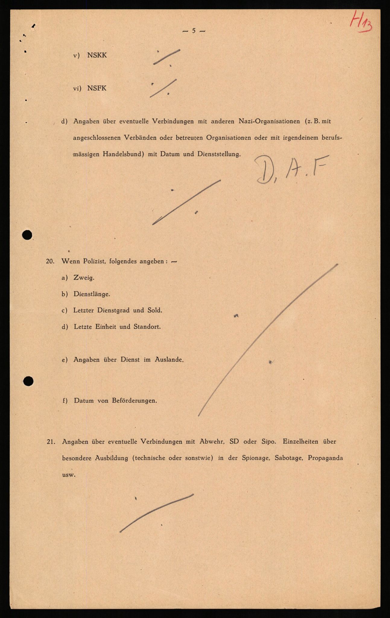 Forsvaret, Forsvarets overkommando II, AV/RA-RAFA-3915/D/Db/L0013: CI Questionaires. Tyske okkupasjonsstyrker i Norge. Tyskere., 1945-1946, p. 83