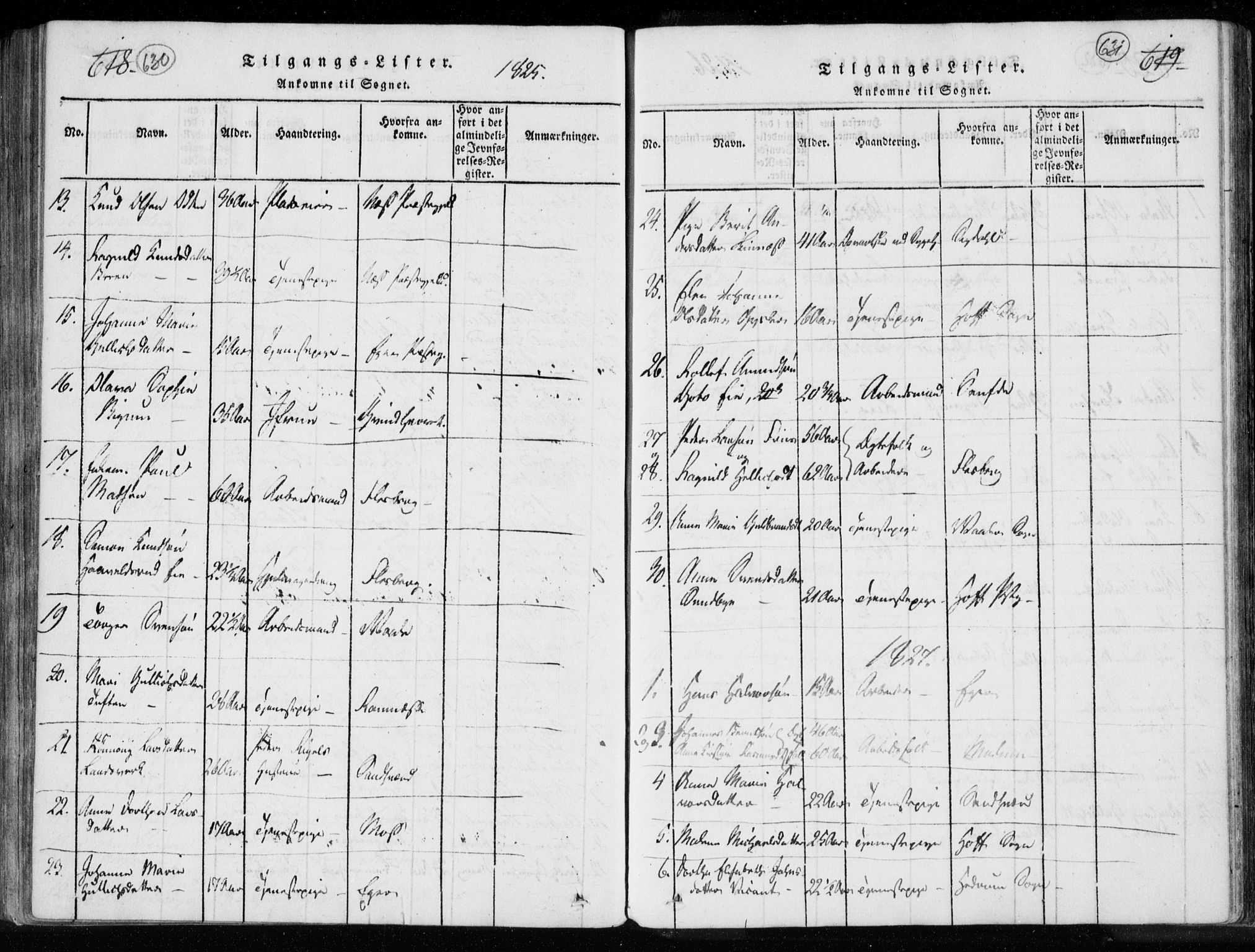 Kongsberg kirkebøker, SAKO/A-22/F/Fa/L0008: Parish register (official) no. I 8, 1816-1839, p. 630-631