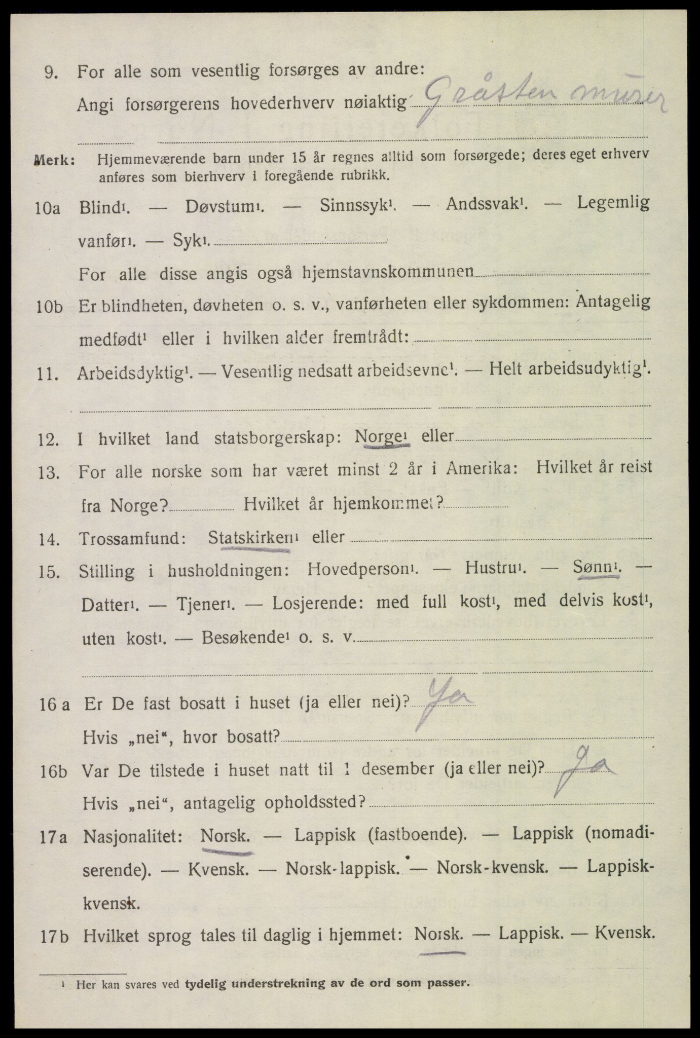 SAT, 1920 census for Borge, 1920, p. 7592