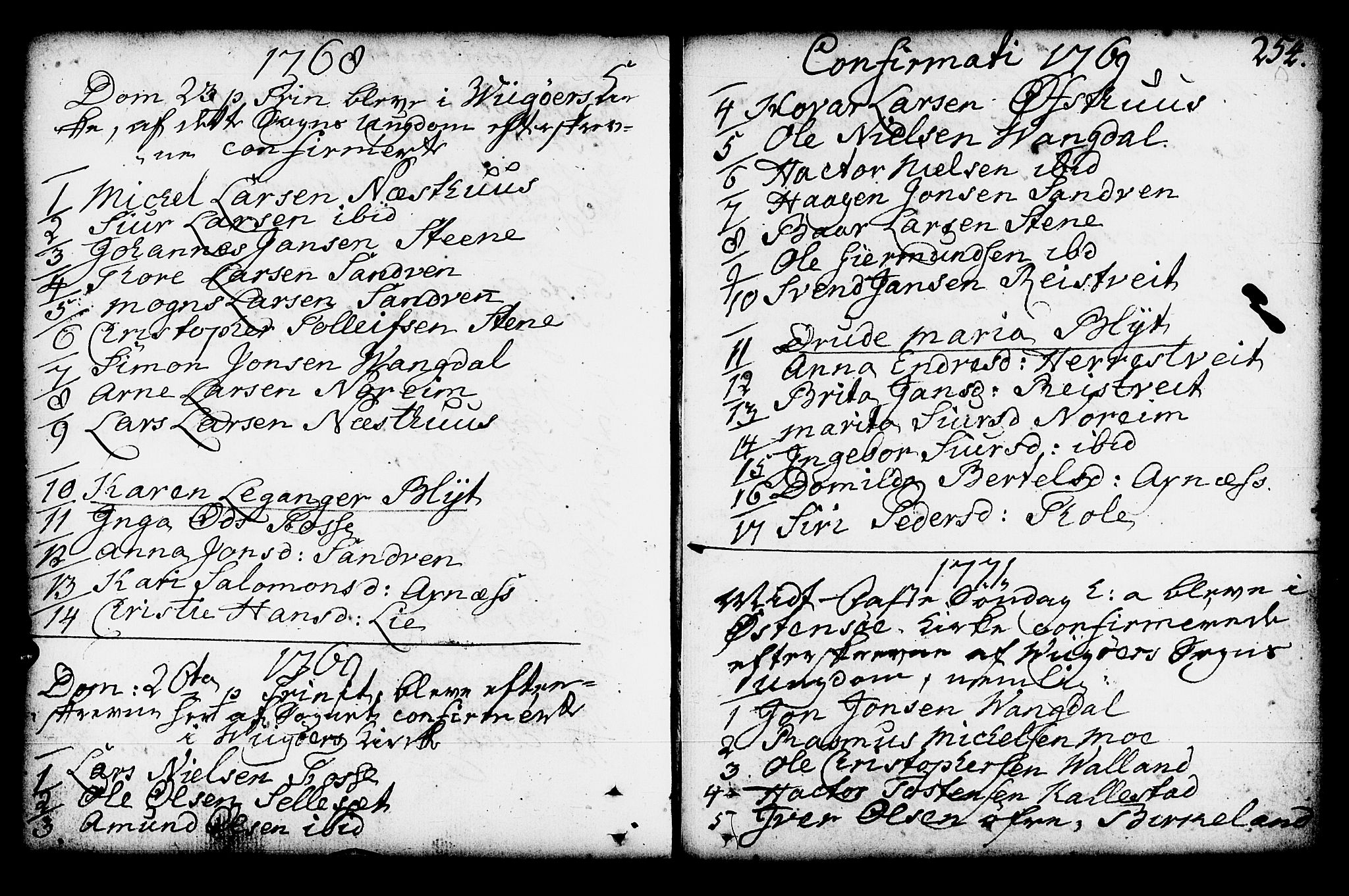 Kvam sokneprestembete, AV/SAB-A-76201/H/Haa: Parish register (official) no. A 3, 1743-1795, p. 254